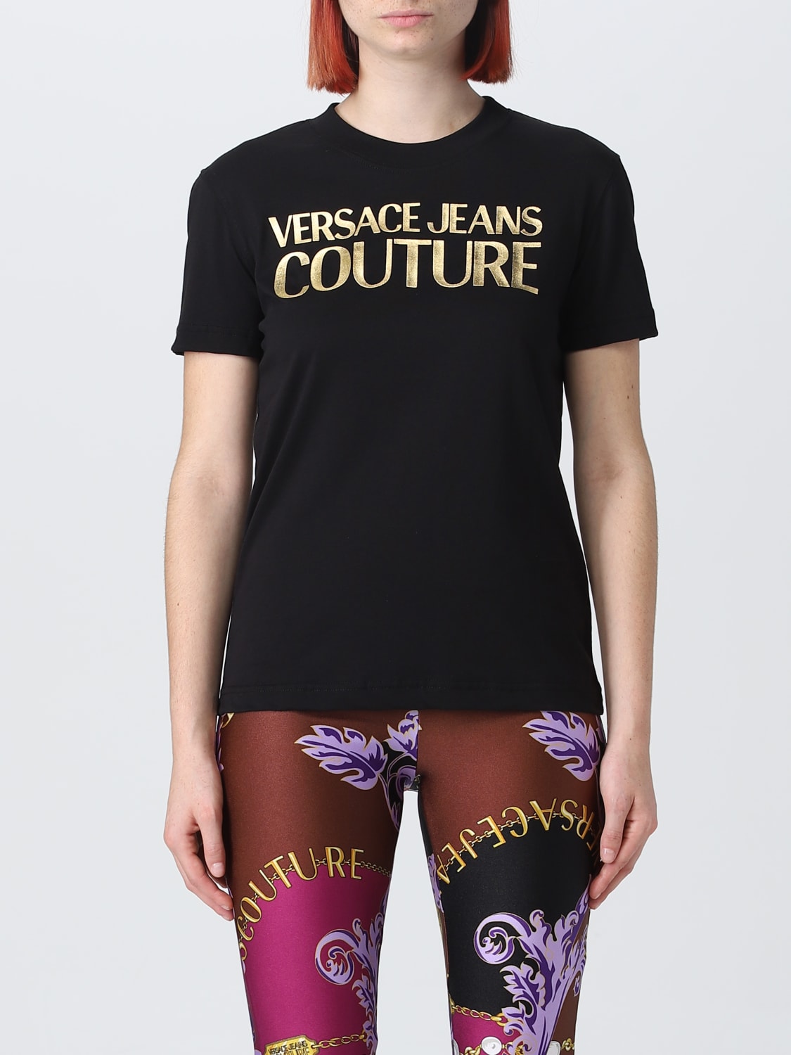 VERSACE JEANS COUTURE T-SHIRT: T-shirt femme Versace Jeans Couture, Noir - Img 1