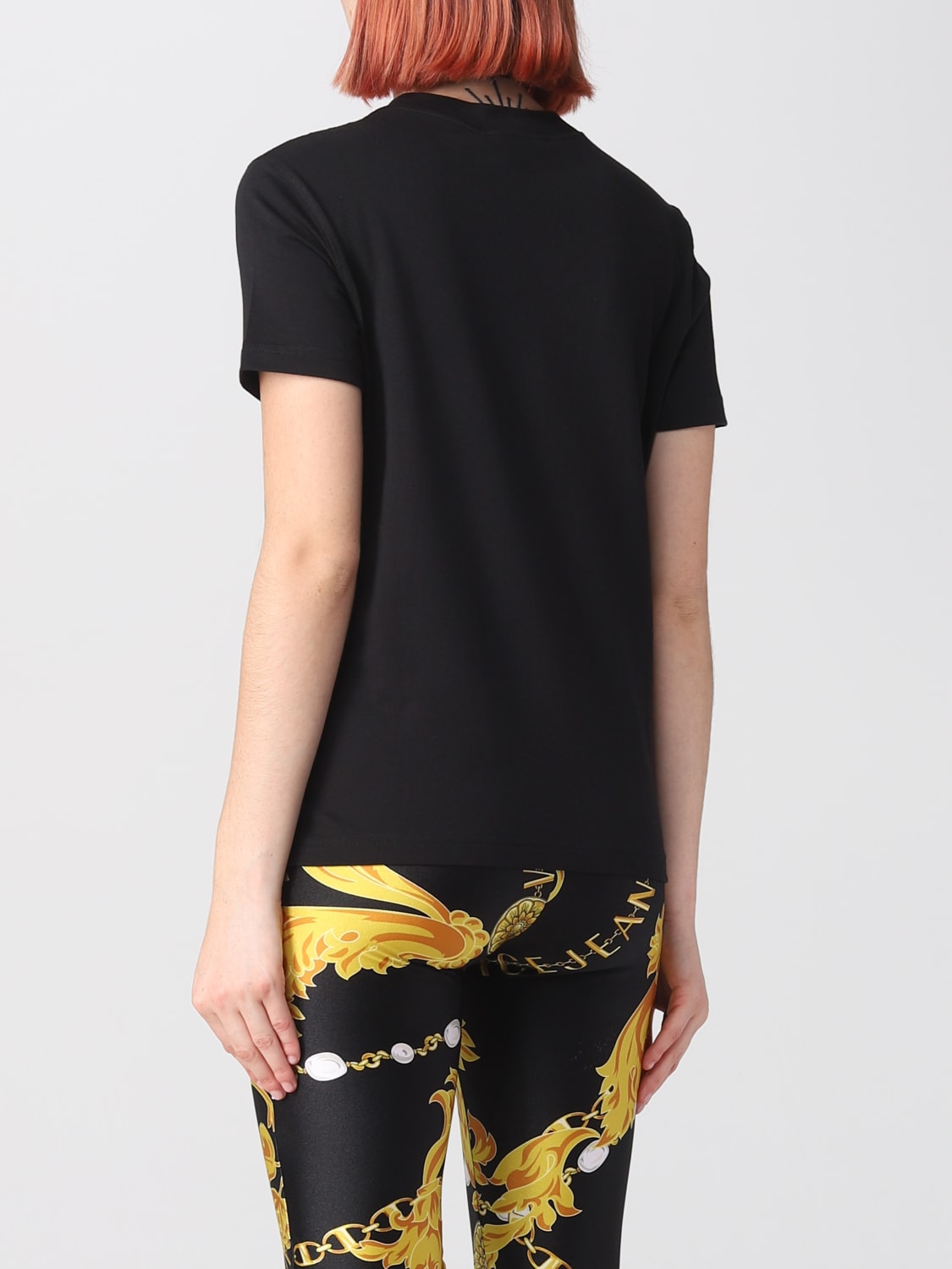 VERSACE JEANS COUTURE T-SHIRT: Versace Jeans Couture cotton t-shirt, Black - Img 3