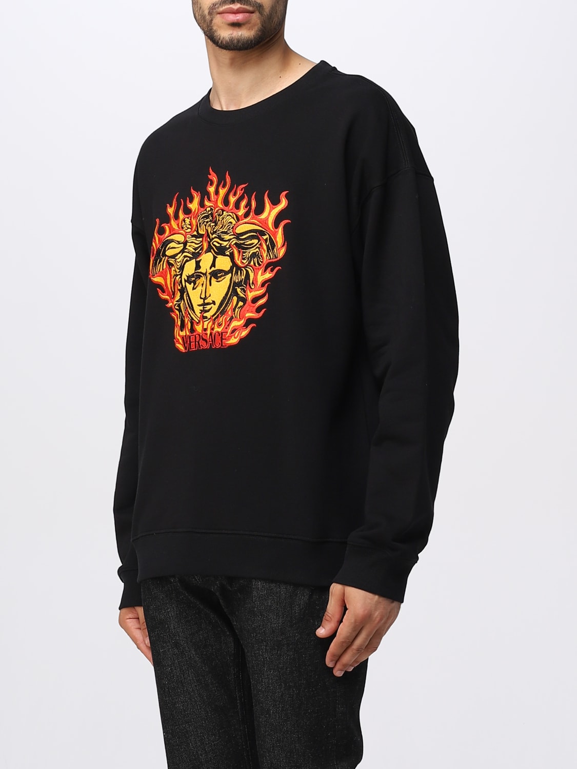 VERSACE SWEATSHIRT: Sweatshirt homme Versace, Noir - Img 4