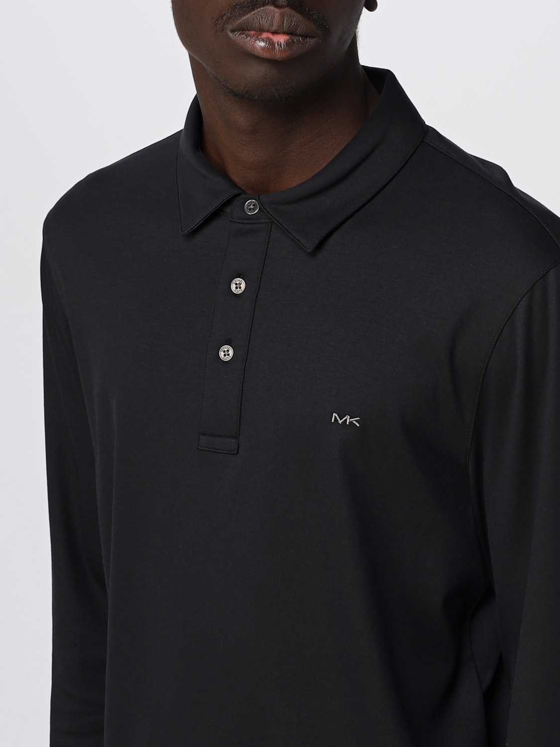 MICHAEL KORS POLO SHIRT: Michael Kors polo shirt in cotton, Black - Img 3