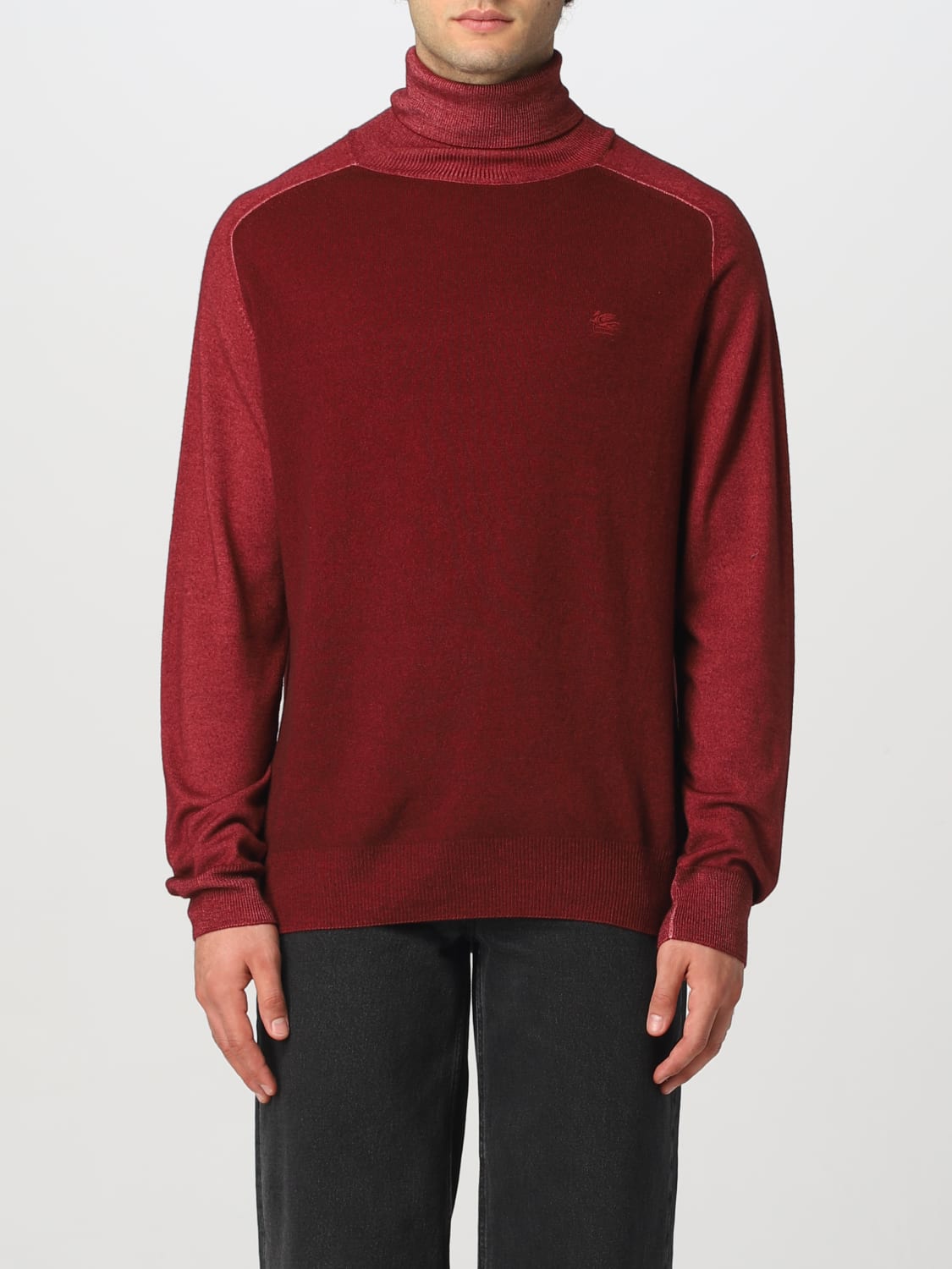 Etro Sweater In Virgin Wool Burgundy Etro Sweater 1n9349294 Online At Giglio