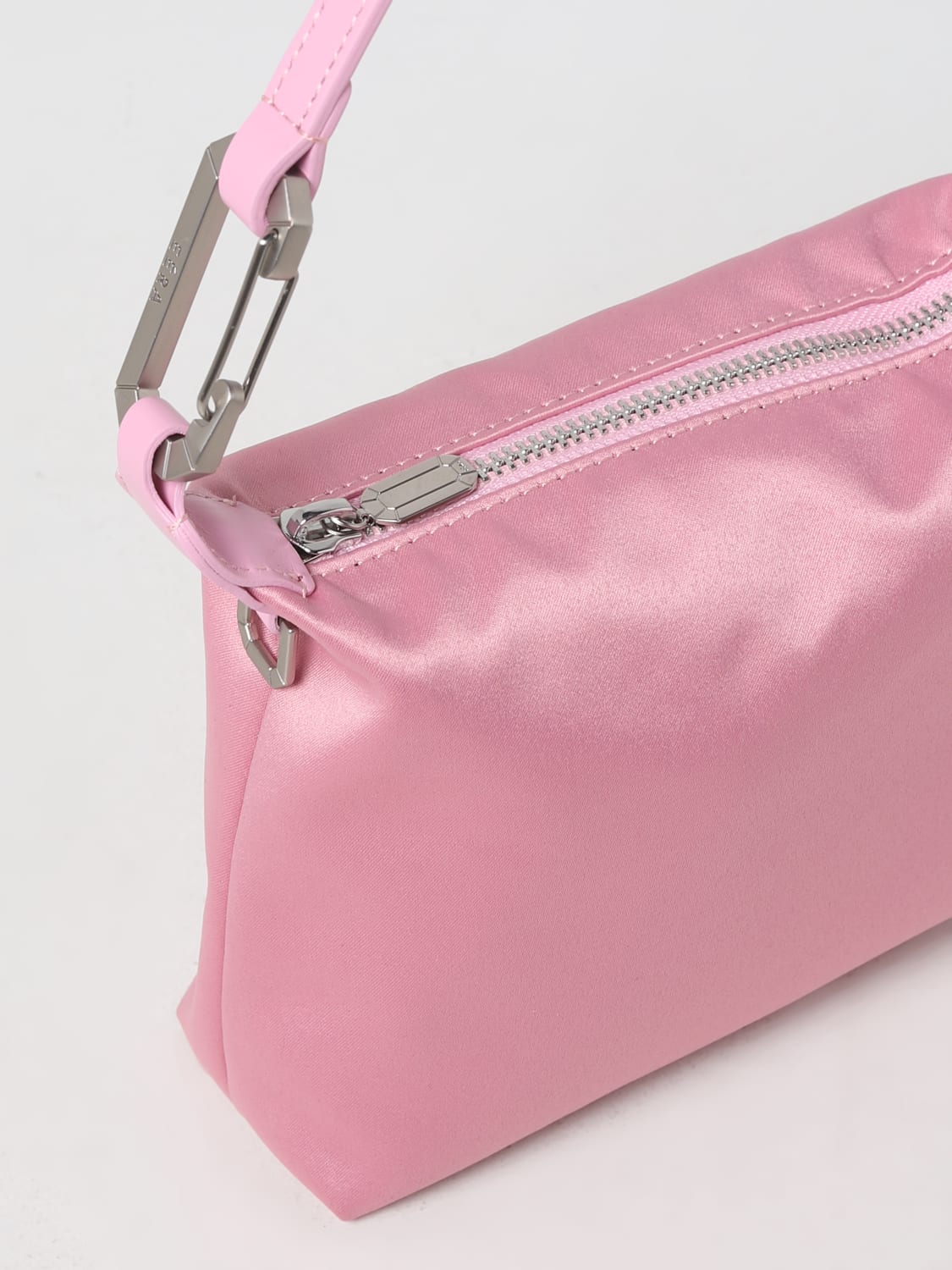 EERA BORSA MINI: Borsa Moon Eéra in raso e pelle, Rosa - Img 3