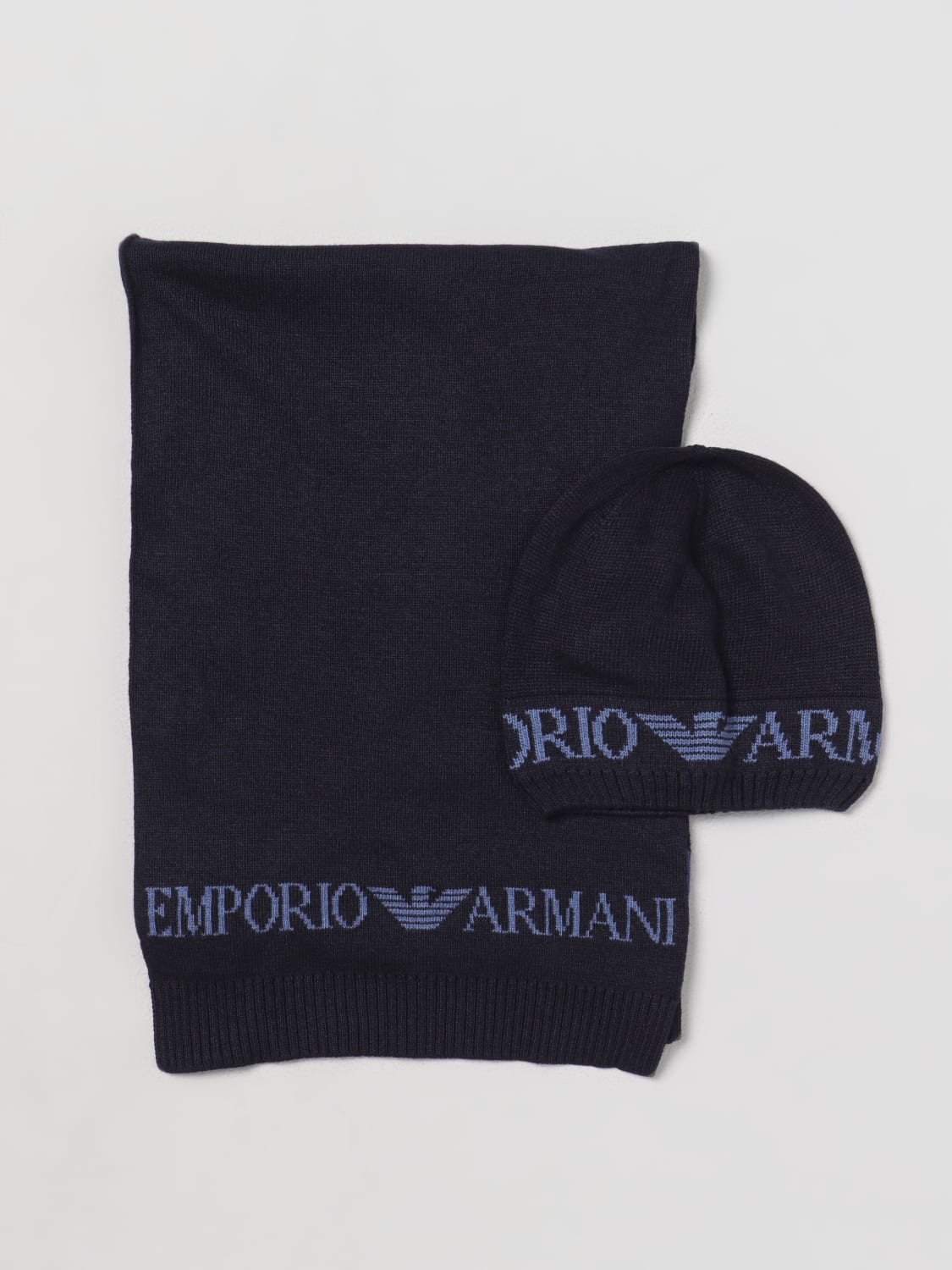 Emporio Armani logo jacquard Scarf Set