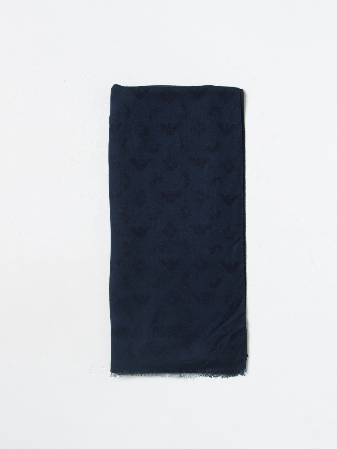 EMPORIO ARMANI SCARF: Emporio Armani scarf in viscose blend, Blue - Img 1
