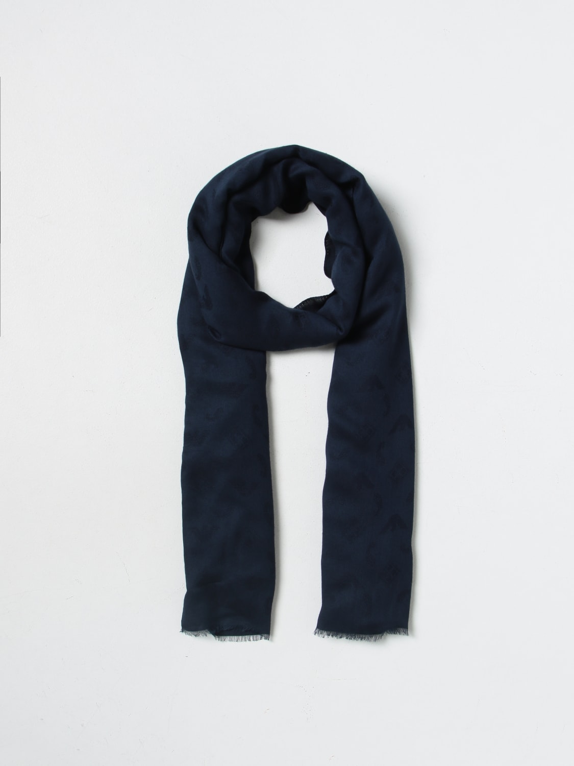 EMPORIO ARMANI SCARF: Emporio Armani scarf in viscose blend, Blue - Img 2