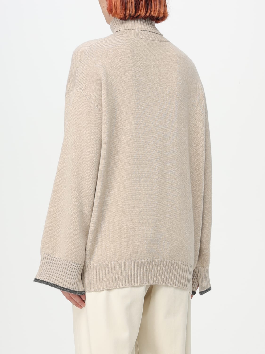 BRUNELLO CUCINELLI MAGLIA: Maglia Brunello Cucinelli in cashmere, Beige - Img 3