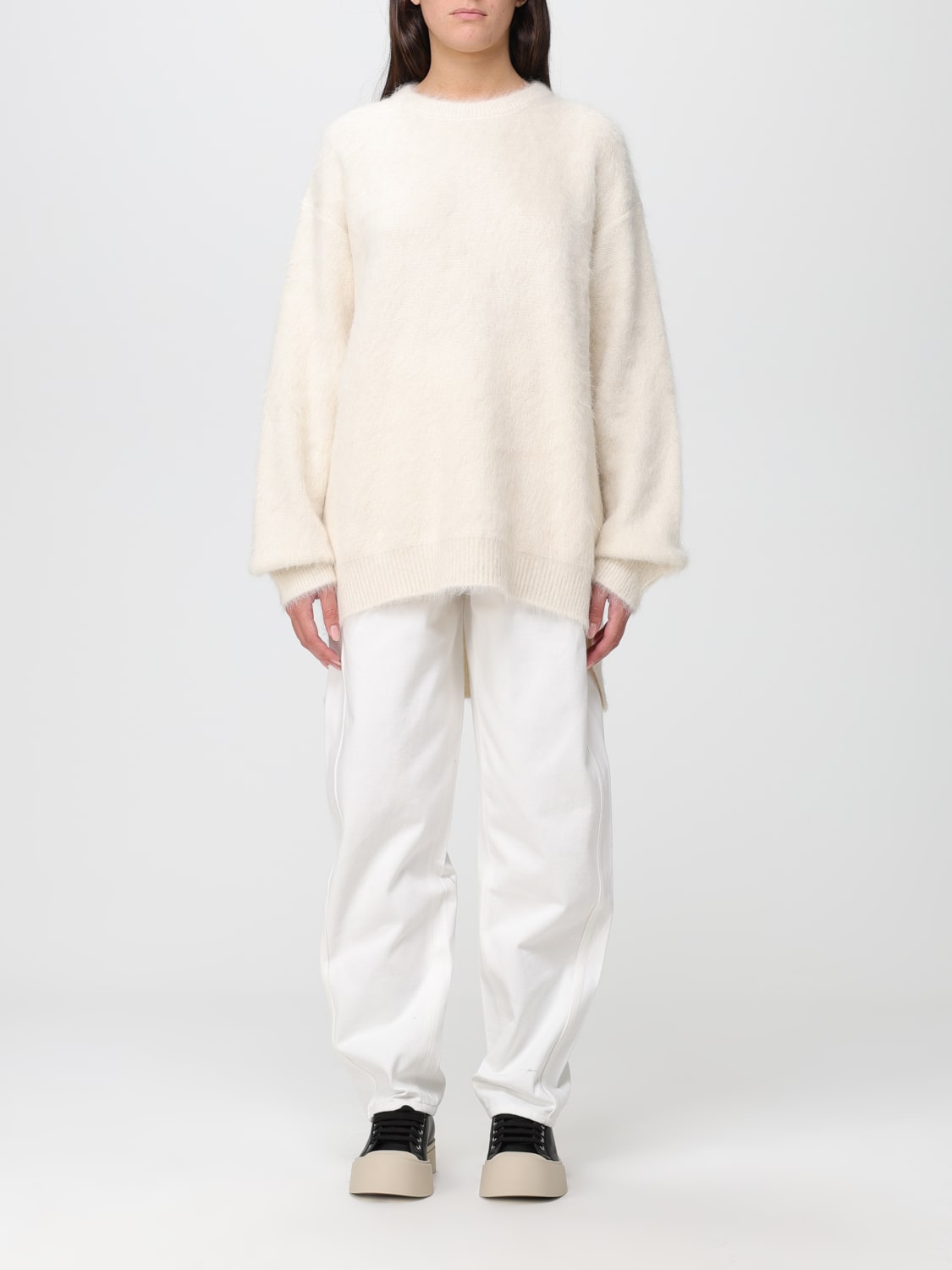 JIL SANDER MAGLIA: Maglione Jil Sander in misto lana e alpaca, Avorio - Img 1