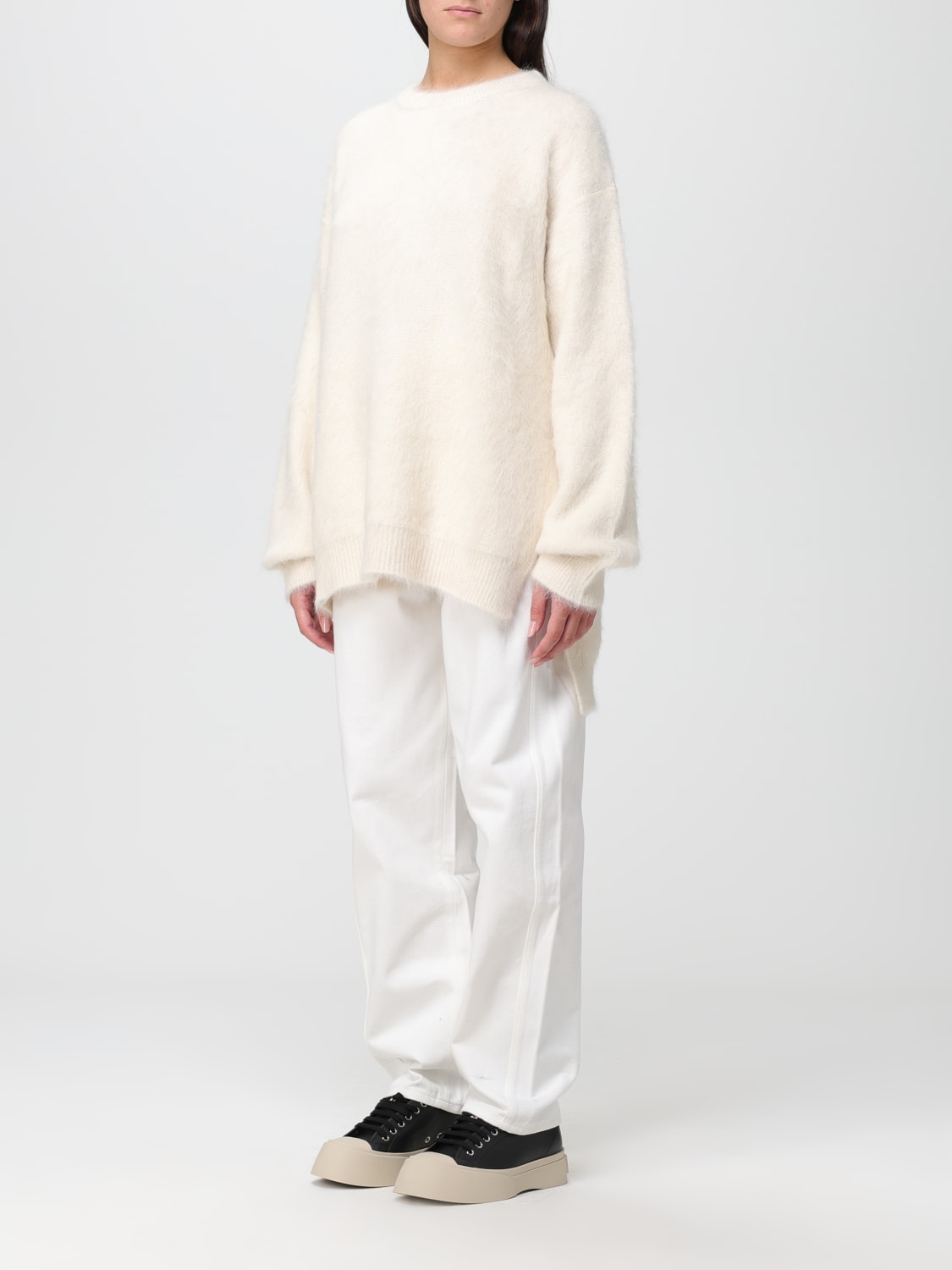 JIL SANDER MAGLIA: Maglione Jil Sander in misto lana e alpaca, Avorio - Img 4