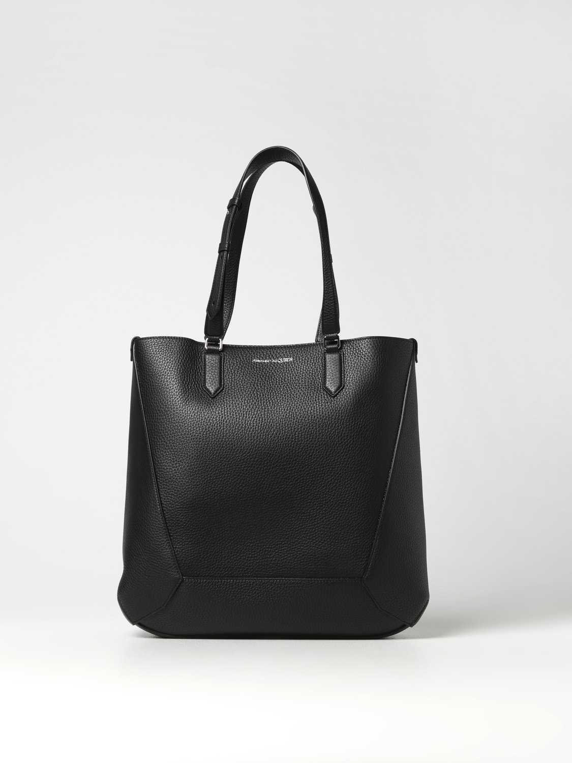 McQueen Outlet: The Edge bag in grained leather with logo