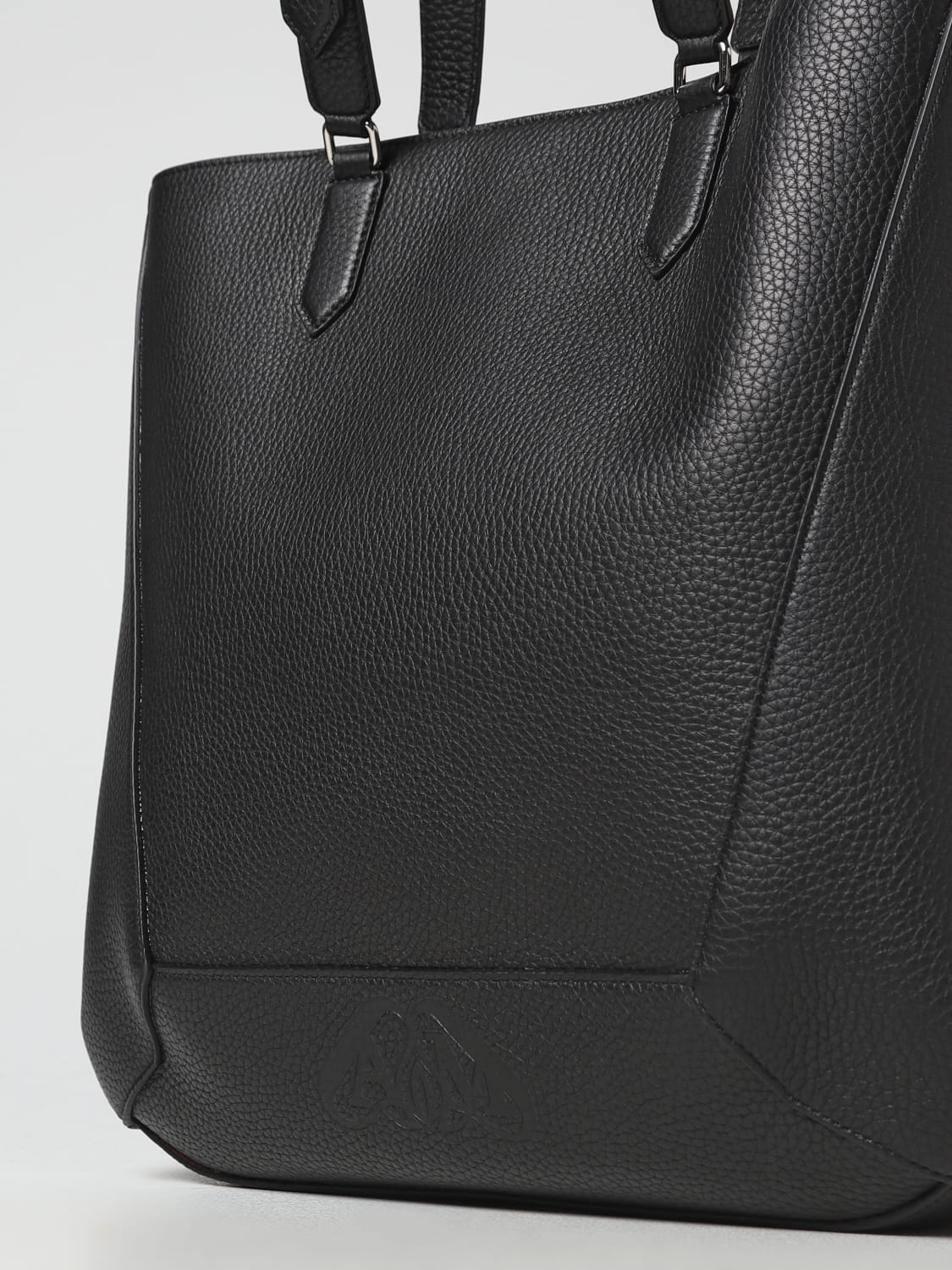 McQueen Outlet: The Edge bag in grained leather with logo