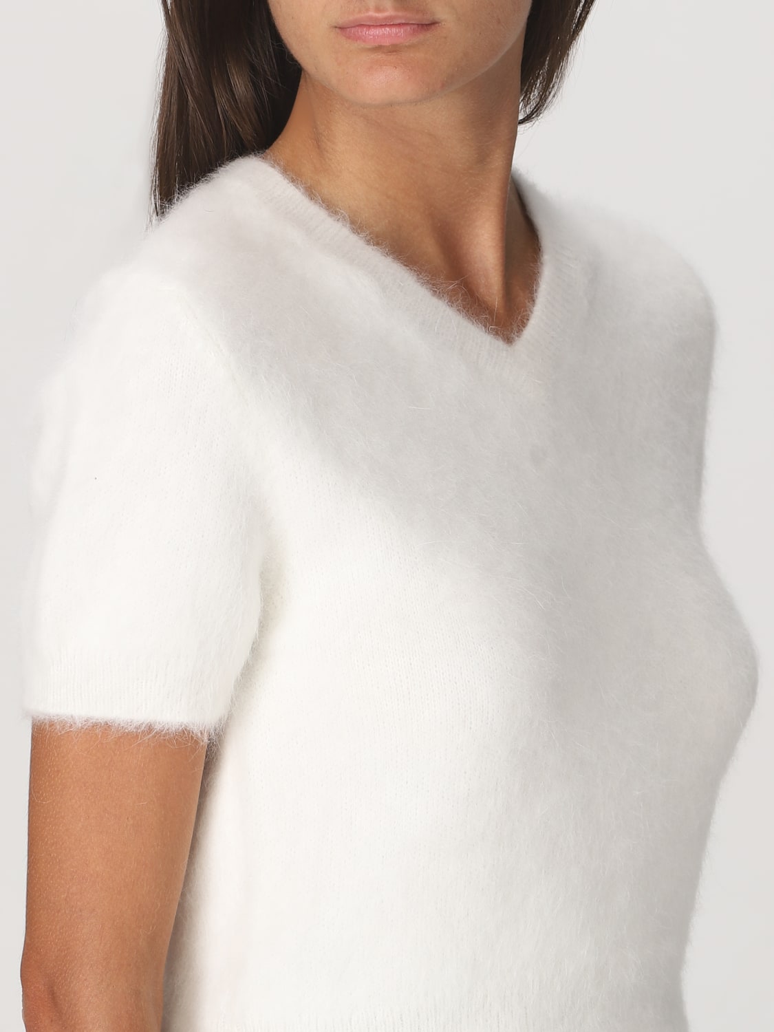 MAISON MARGIELA MAGLIA: Top Maison Margiela in misto Angora, Bianco - Img 5