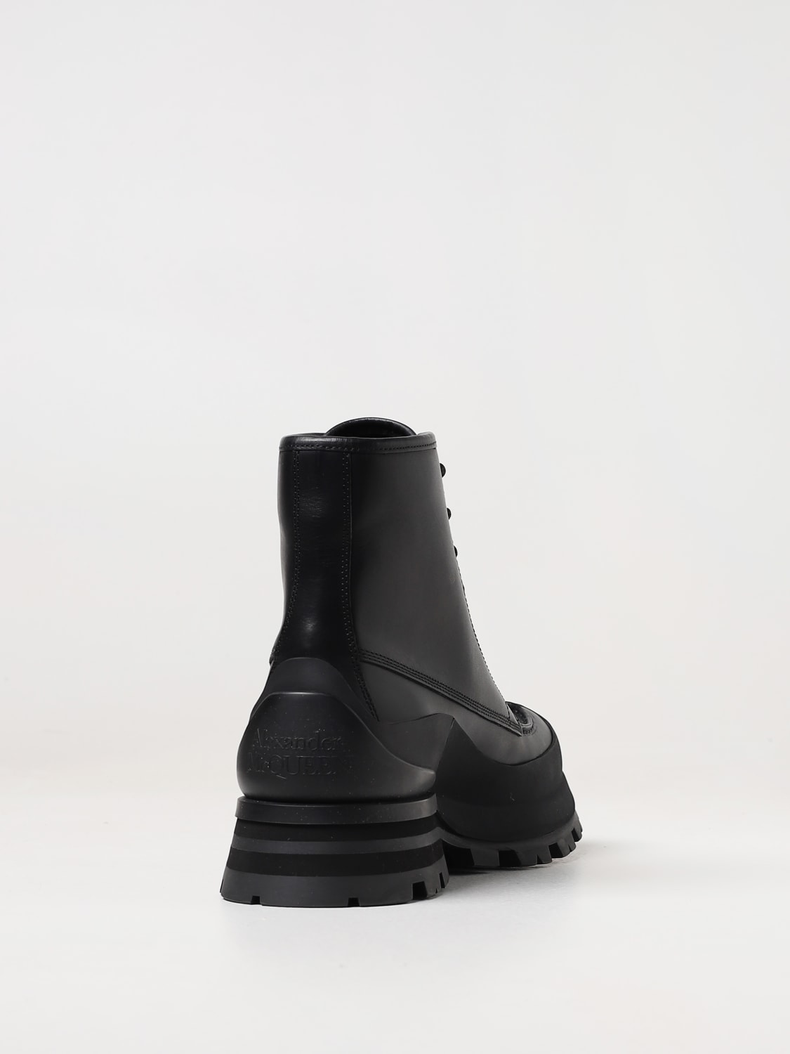 MCQUEEN: Wander leather ankle boots - Black | McQueen boots