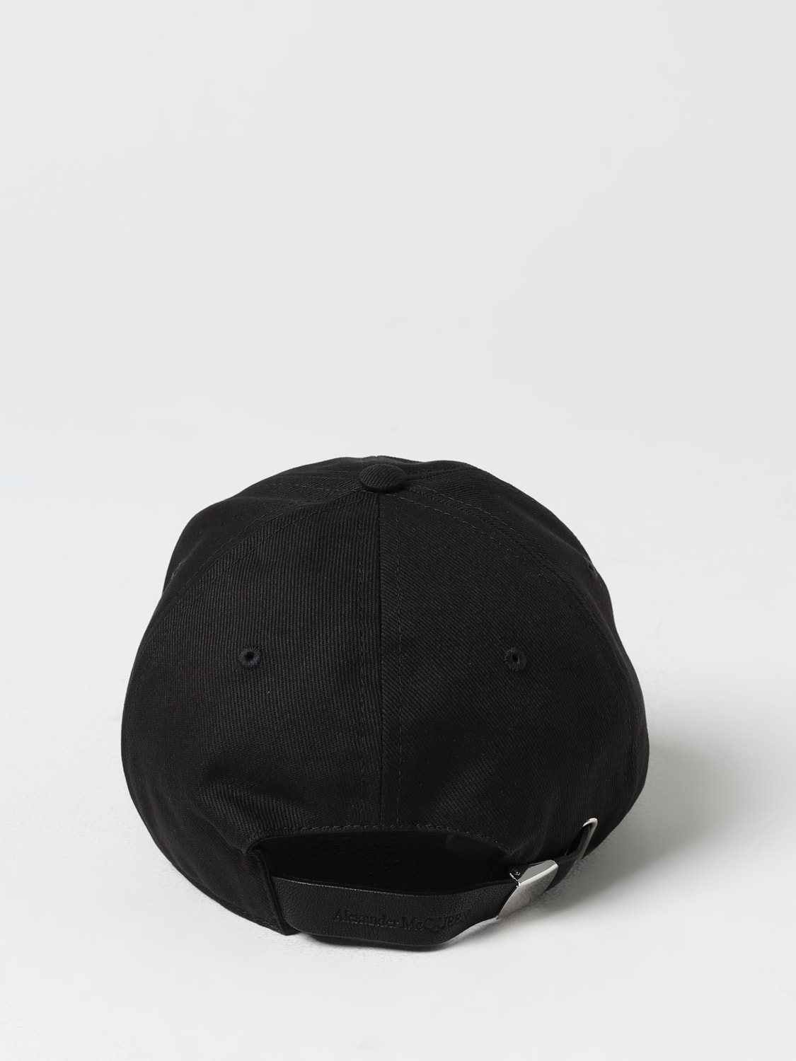 MCQUEEN: hat in cotton with embroidered logo - Black 1 | McQueen