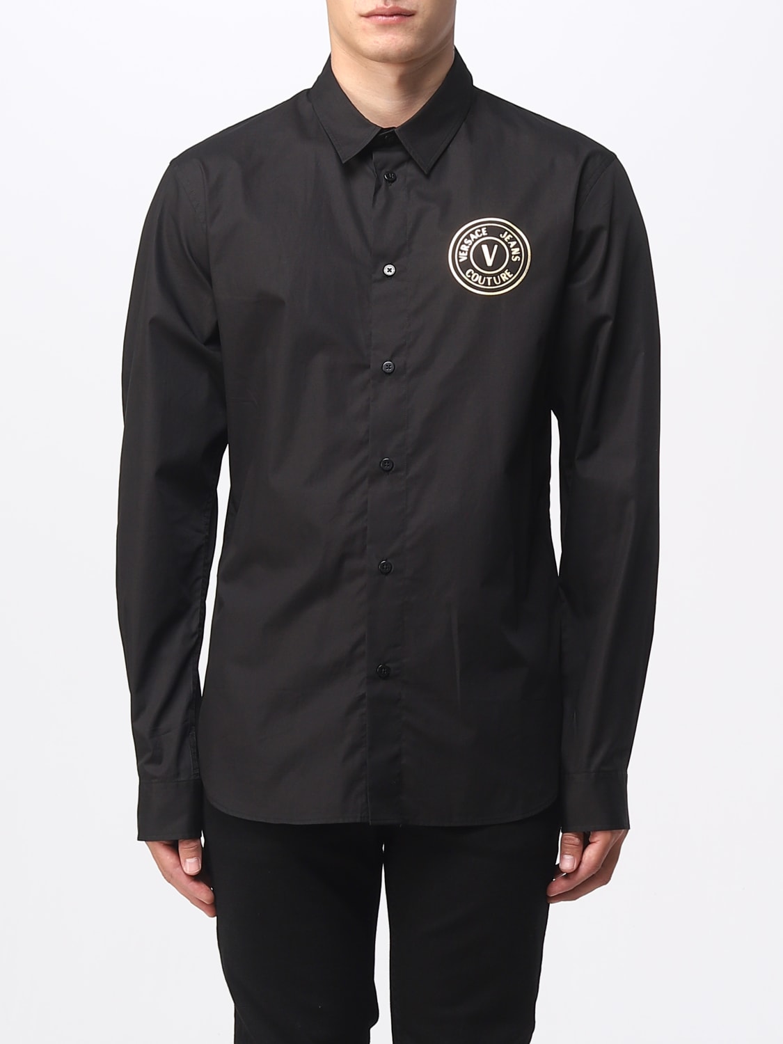 VERSACE JEANS COUTURE CAMISA: Camisa hombre Versace Jeans Couture, Negro - Img 1