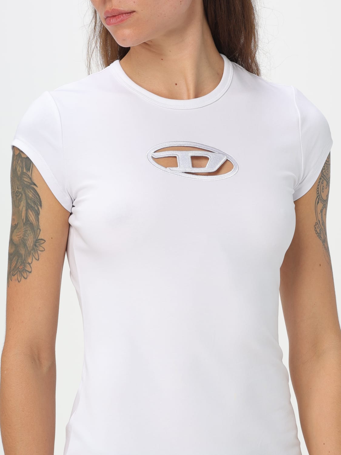 DIESEL DRESS: Diesel dress in stretch cotton, White - Img 3