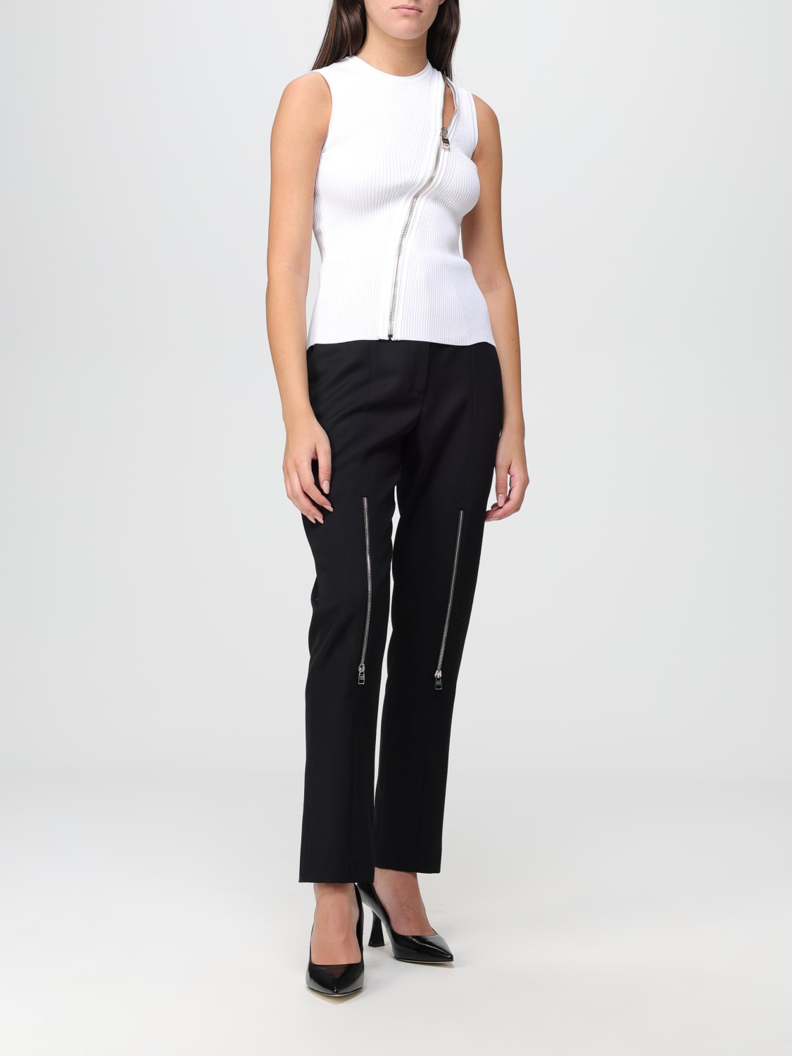 ALEXANDER MCQUEEN TOP: Alexander McQueen top in viscose blend with zip, White - Img 2