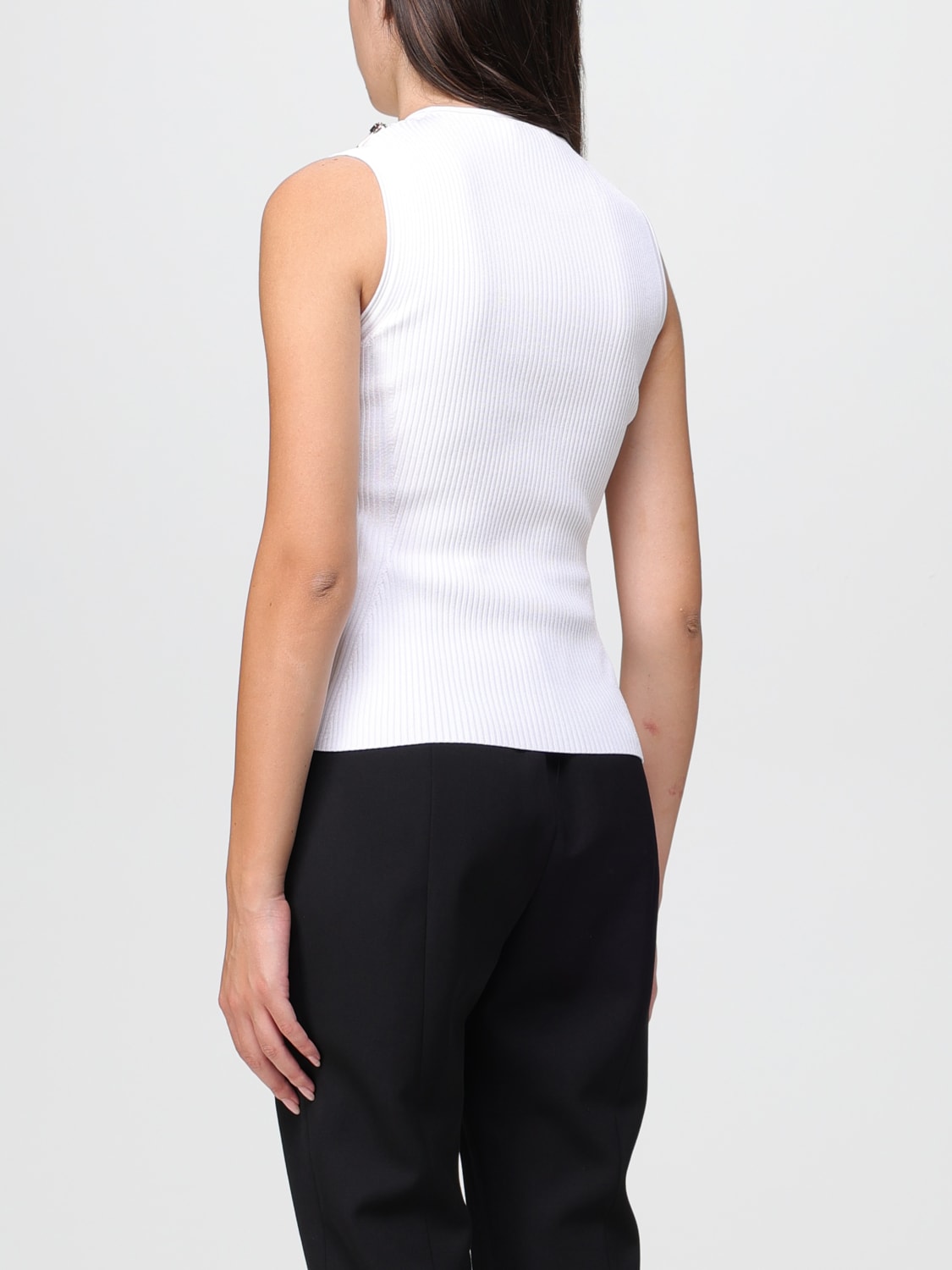 ALEXANDER MCQUEEN TOP: Alexander McQueen top in viscose blend with zip, White - Img 3