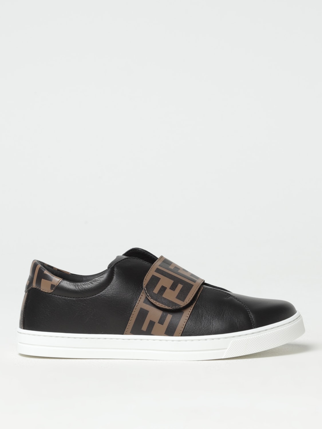 FENDI SNEAKERS: Sneakers FF Fendi in pelle, Nero - Img 1