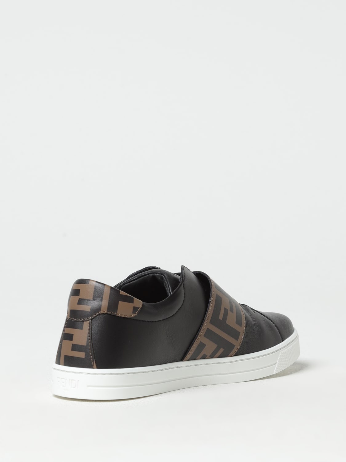 FENDI SNEAKERS: Sneakers FF Fendi in pelle, Nero - Img 3