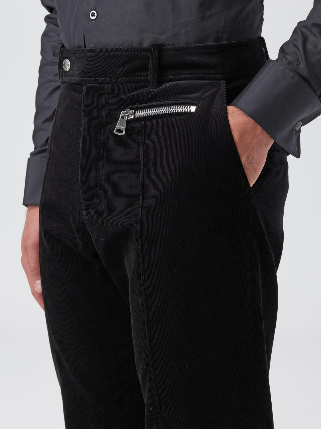 BALMAIN ripped corduroy trousers 30 ブラック BALMAIN ripped corduroy trousers 30 ブラック