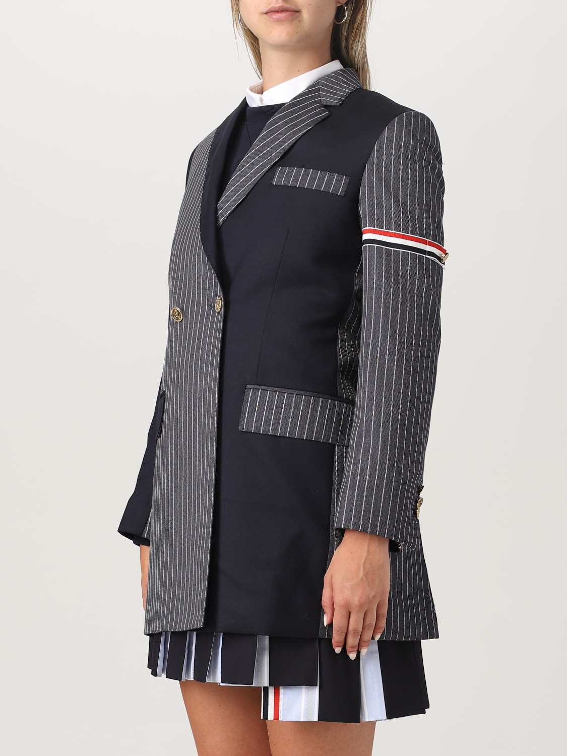 THOM BROWNE БЛЕЙЗЕР: Блейзер Женское Thom Browne, Синий - Img 4