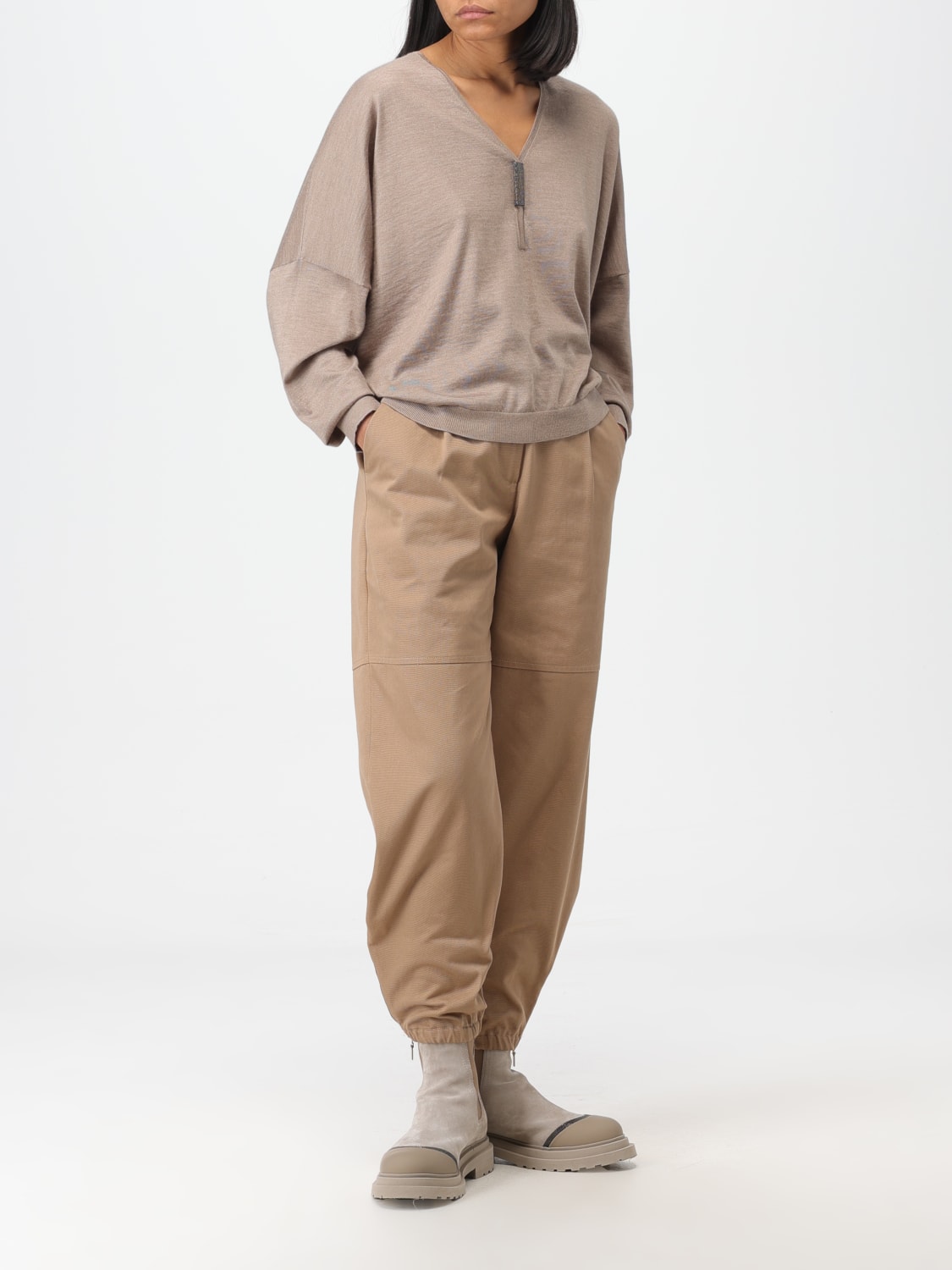 BRUNELLO CUCINELLI セーター: セーター レディース Brunello Cucinelli, ベージュ - Img 2