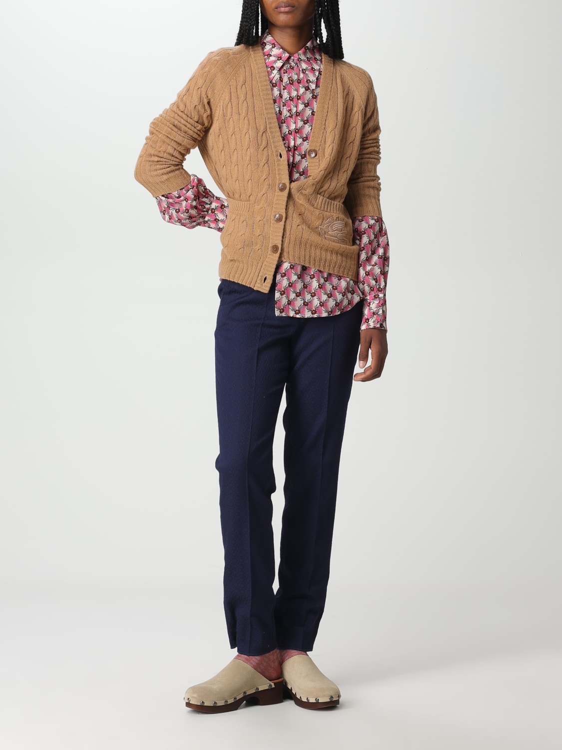 ETRO PANTS: Etro pants in stretch cotton, Blue - Img 2