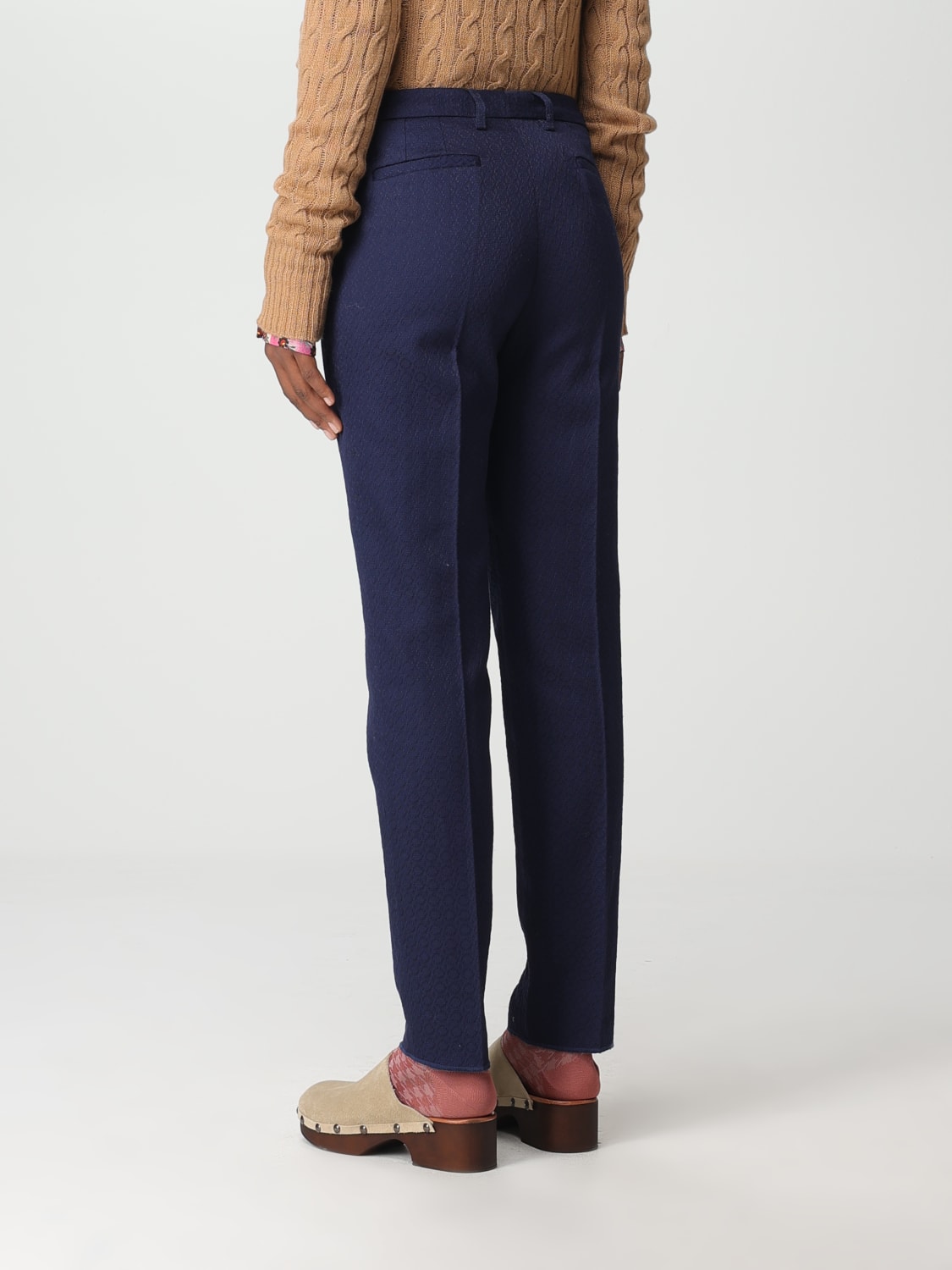 ETRO PANTS: Etro pants in stretch cotton, Blue - Img 3