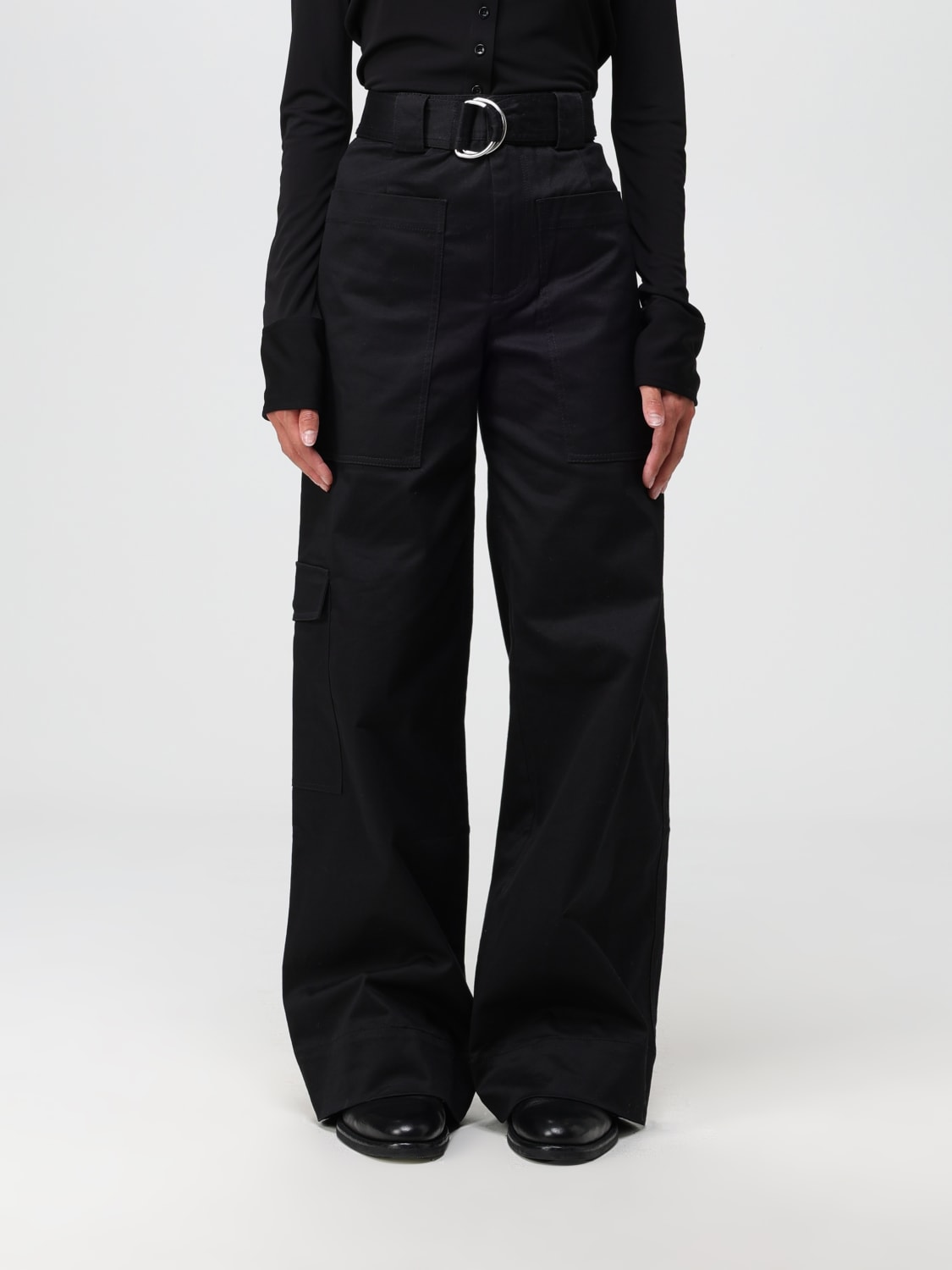 PROENZA SCHOULER PANTALONE: Pantalone Proenza Schouler in cotone stretch, Nero - Img 1