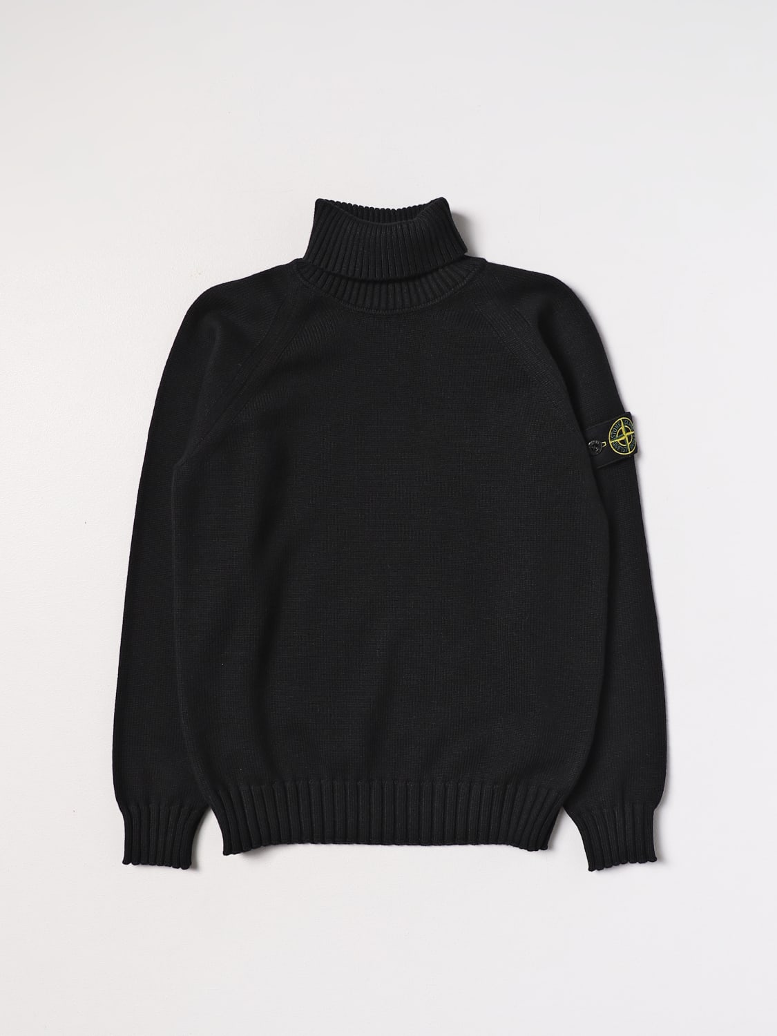 Stone Island Junior Outlet shirt in cotton blend Black Stone Island Junior sweater 504A2 online at GIGLIO.COM
