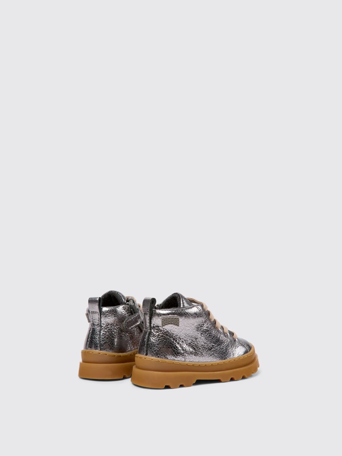 CAMPER SHOES: Camper Brutus ankle boots in laminated leather, Grey - Img 4