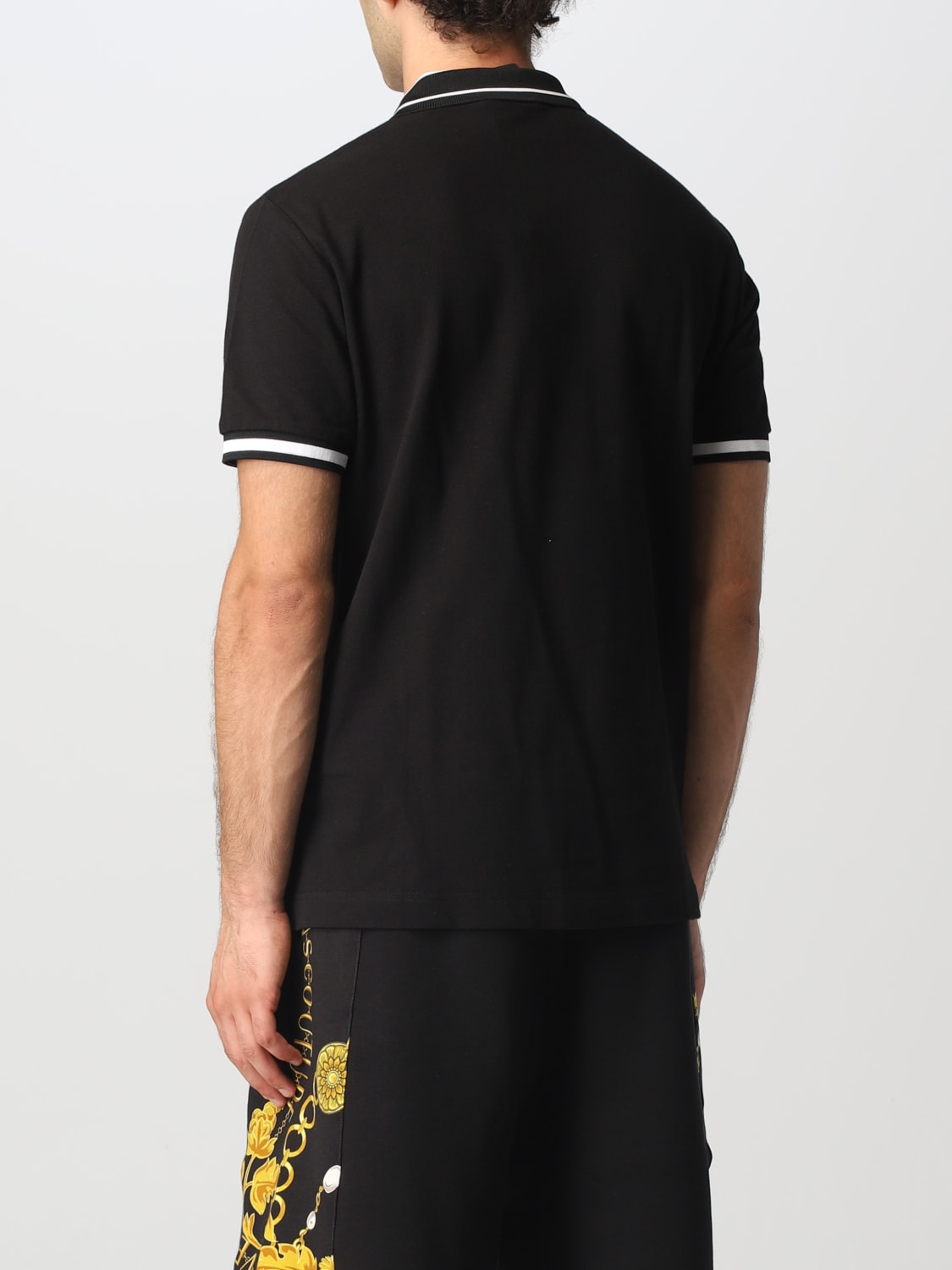 VERSACE JEANS COUTURE POLO SHIRT: Versace Jeans Couture polo shirt in cotton with logo, Black - Img 2