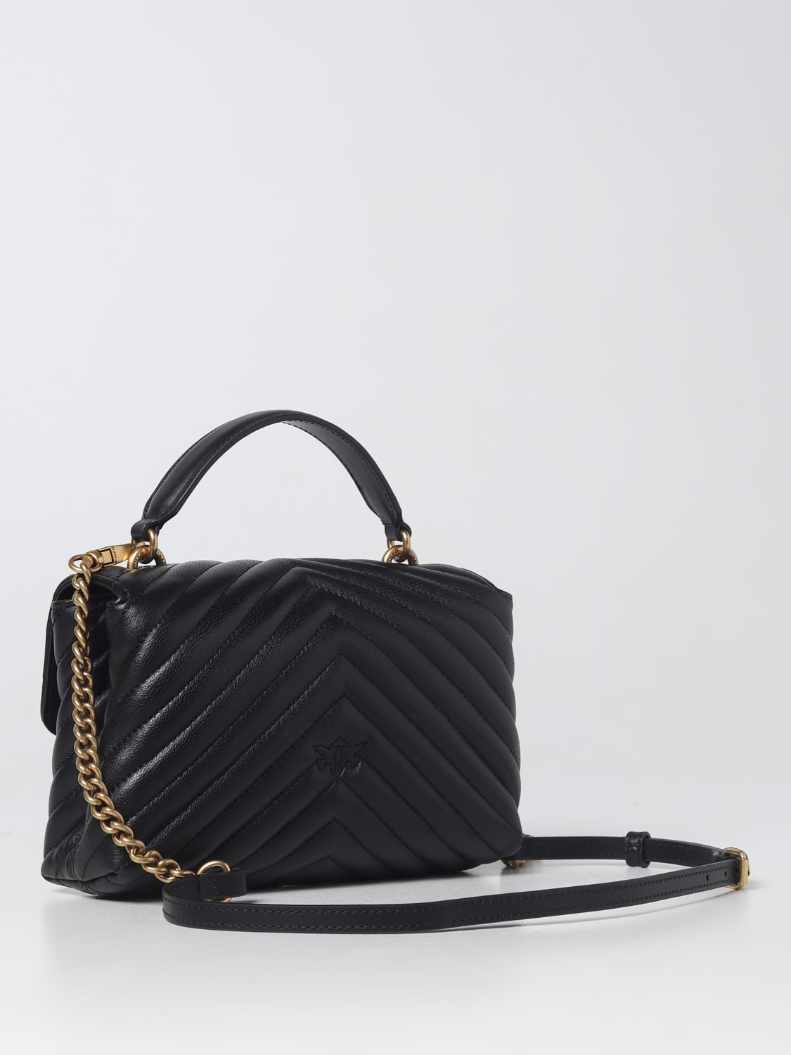 PINKO BORSA MINI: Borsa Love Lady Puff Pinko in nappa trapuntata chevron , Nero - Img 2