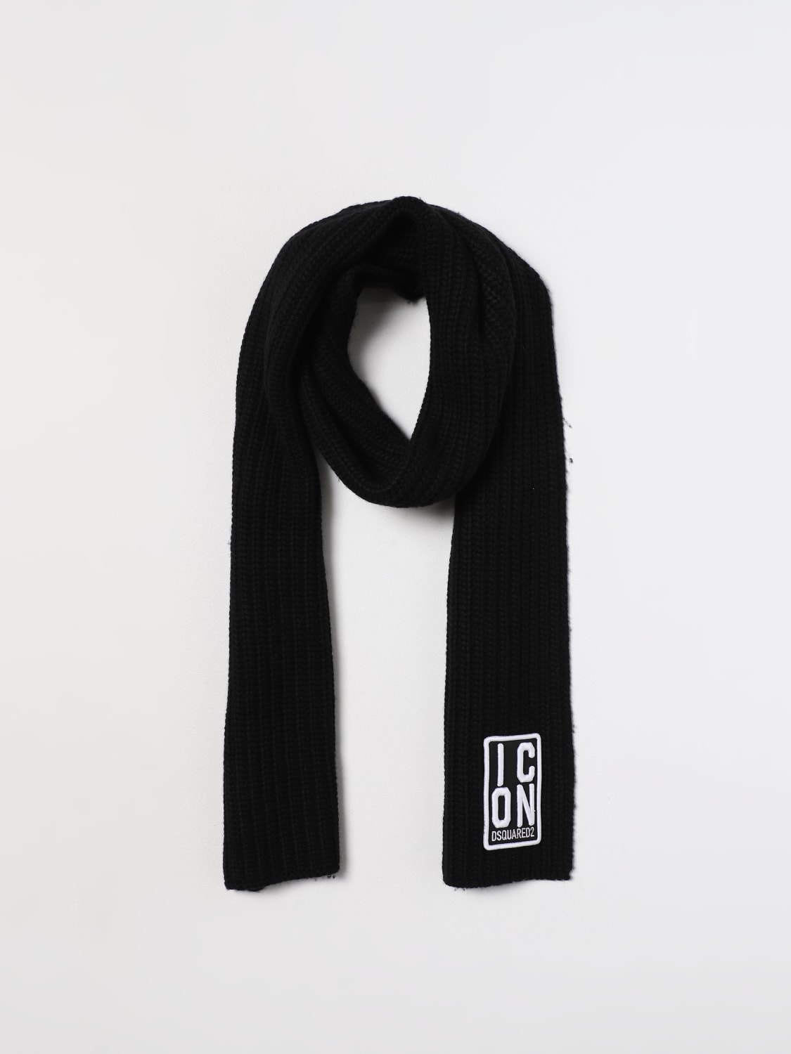 DSQUARED2 SCARF: Dsquared2 scarf in wool blend, Black - Img 2