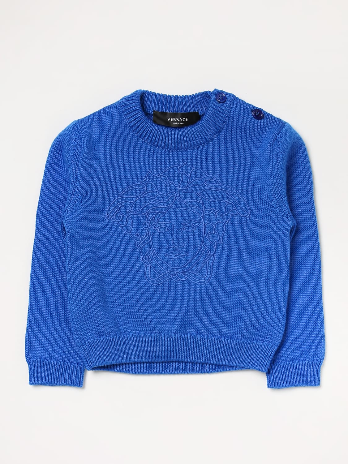 VERSACE SWEATER: Sweater kids Versace Young, Blue - Img 1