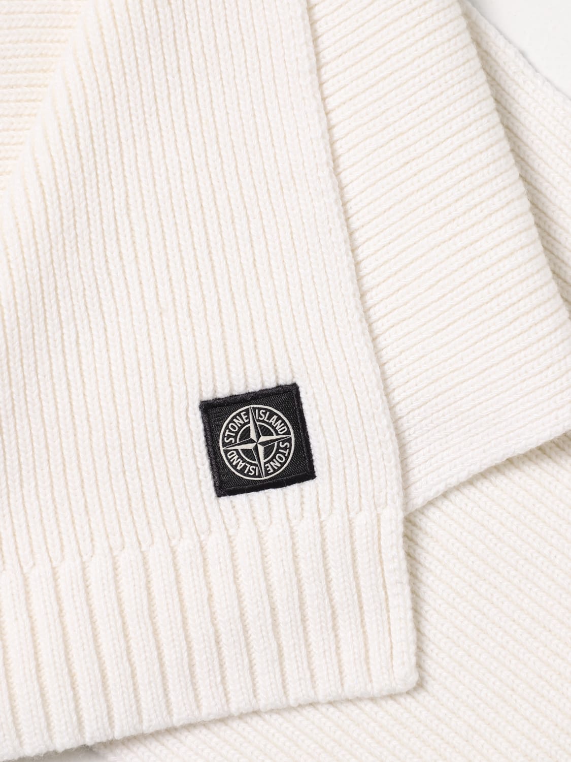 STONE ISLAND JUNIOR: scarf in wool and cashmere blend - White
