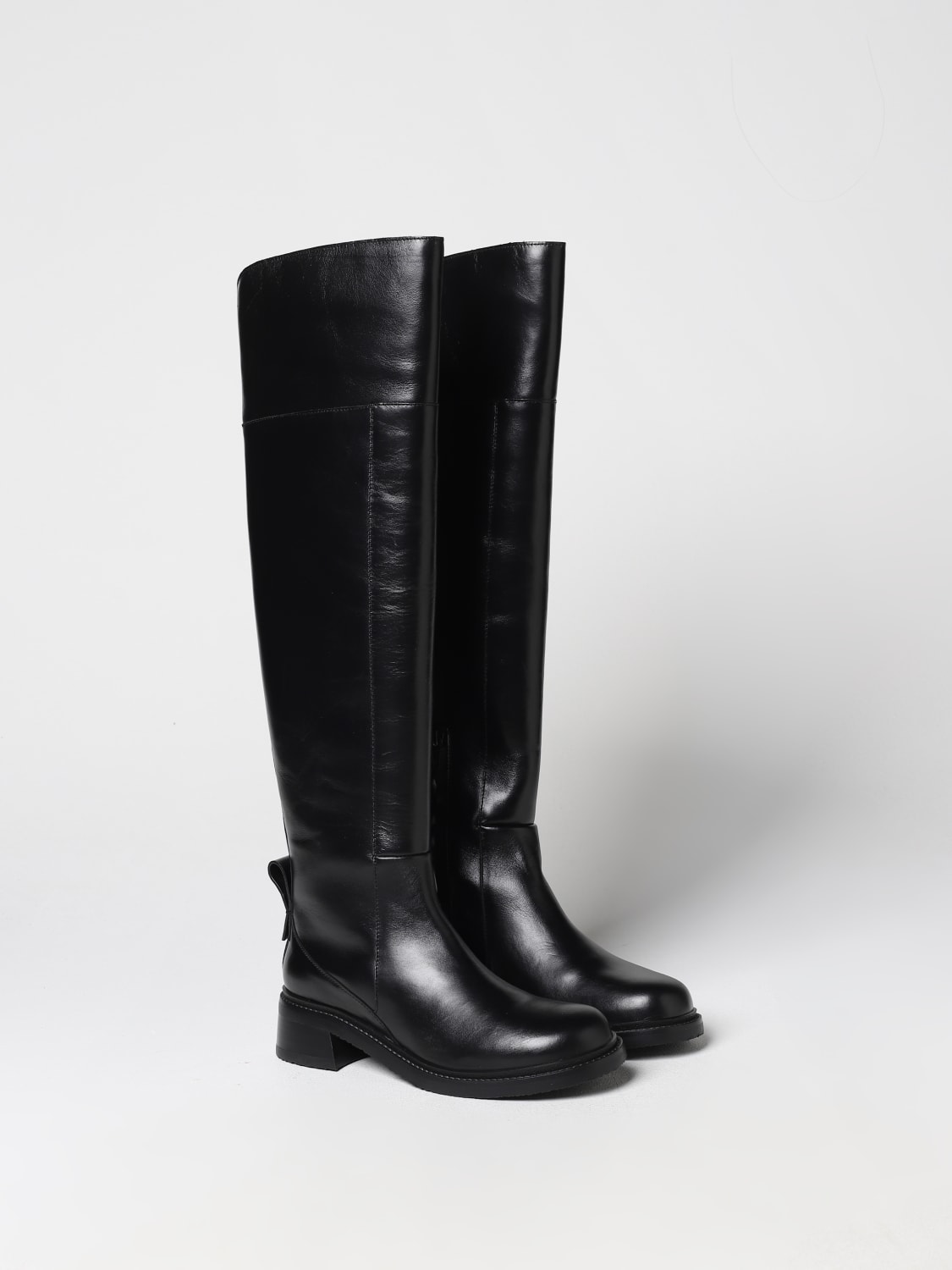 SEE BY CHLOÉ BOOTS: See by Chloé Bonni boots in leather with zip, Black - Img 2