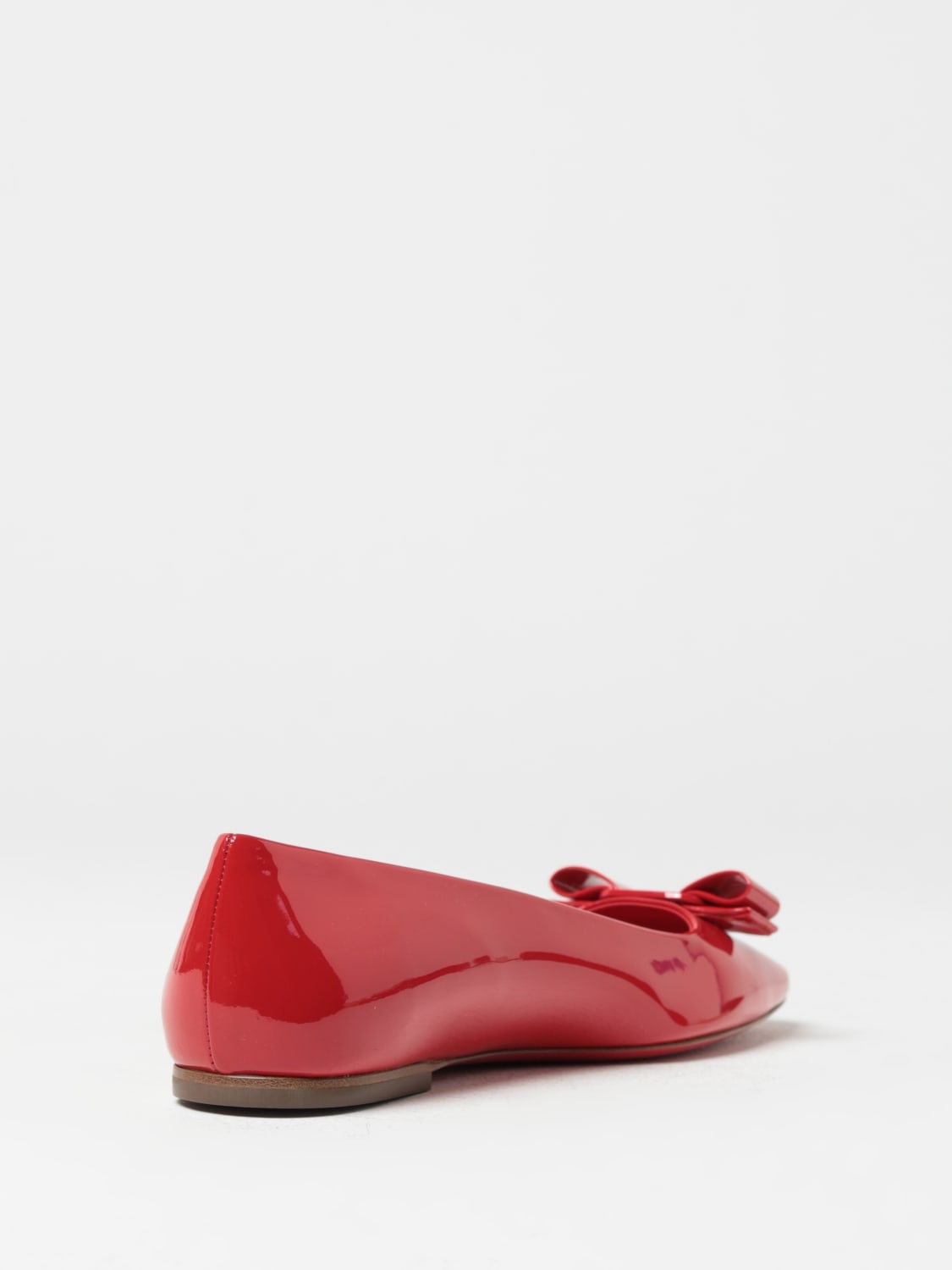 FERRAGAMO BALLERINE: Ballerina Anz Ferragamo in vernice con fiocco Vara, Rosso - Img 3