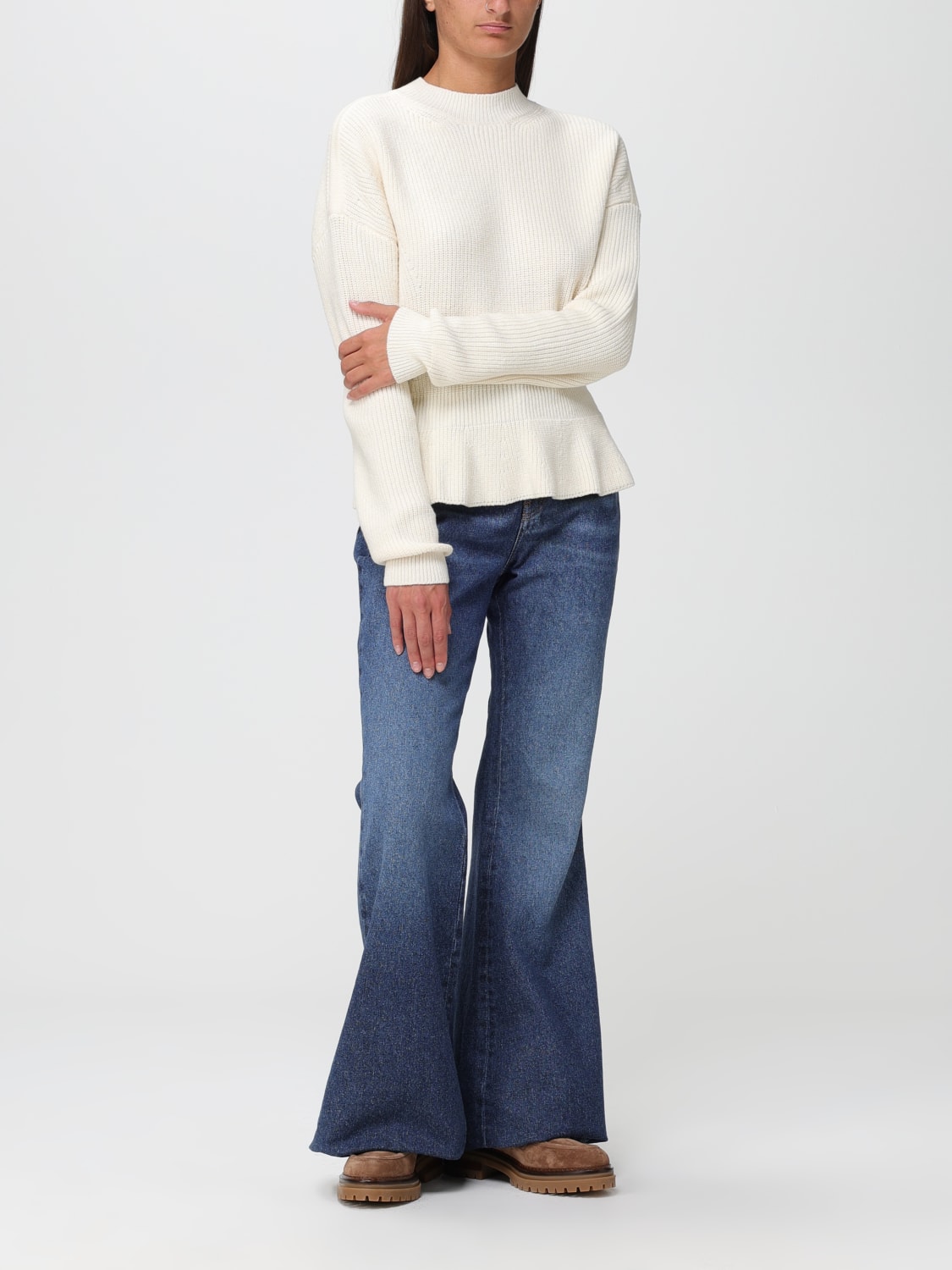 CHLOÉ SWEATER: Chloé sweater in English ribbed wool, White - Img 2