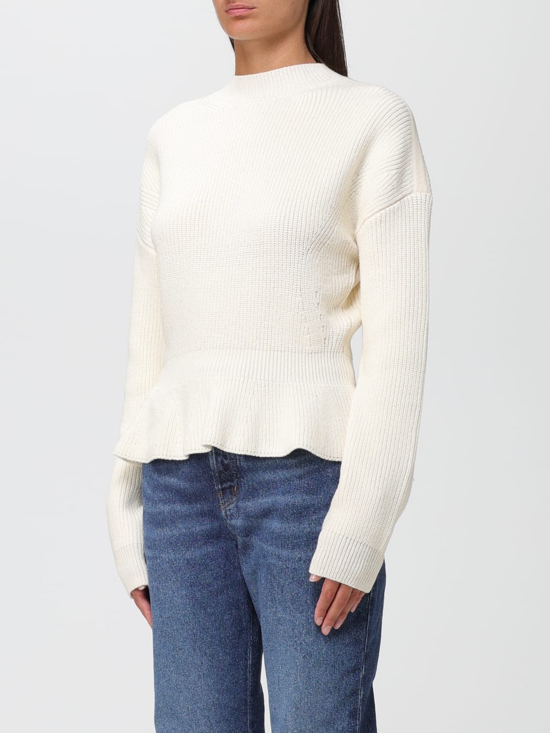 CHLOÉ SWEATER: Chloé sweater in English ribbed wool, White - Img 4