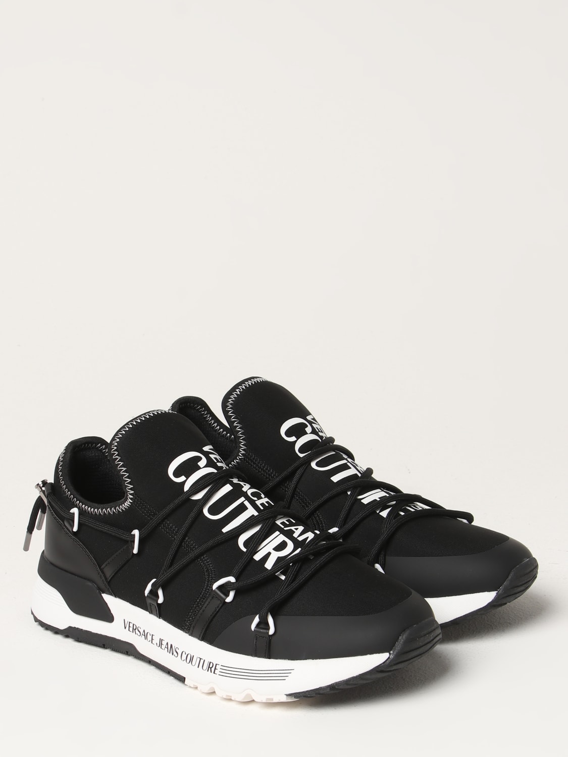 VERSACE JEANS COUTURE SNEAKERS: Versace Jeans Couture sneakers in neoprene and rubber, Black - Img 2