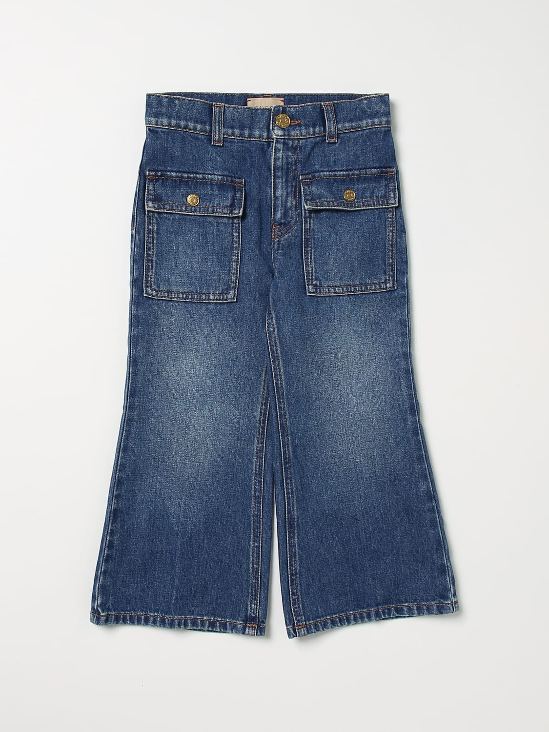 GUCCI JEANS: Jeans Gucci in denim di cotone, Blue - Img 1