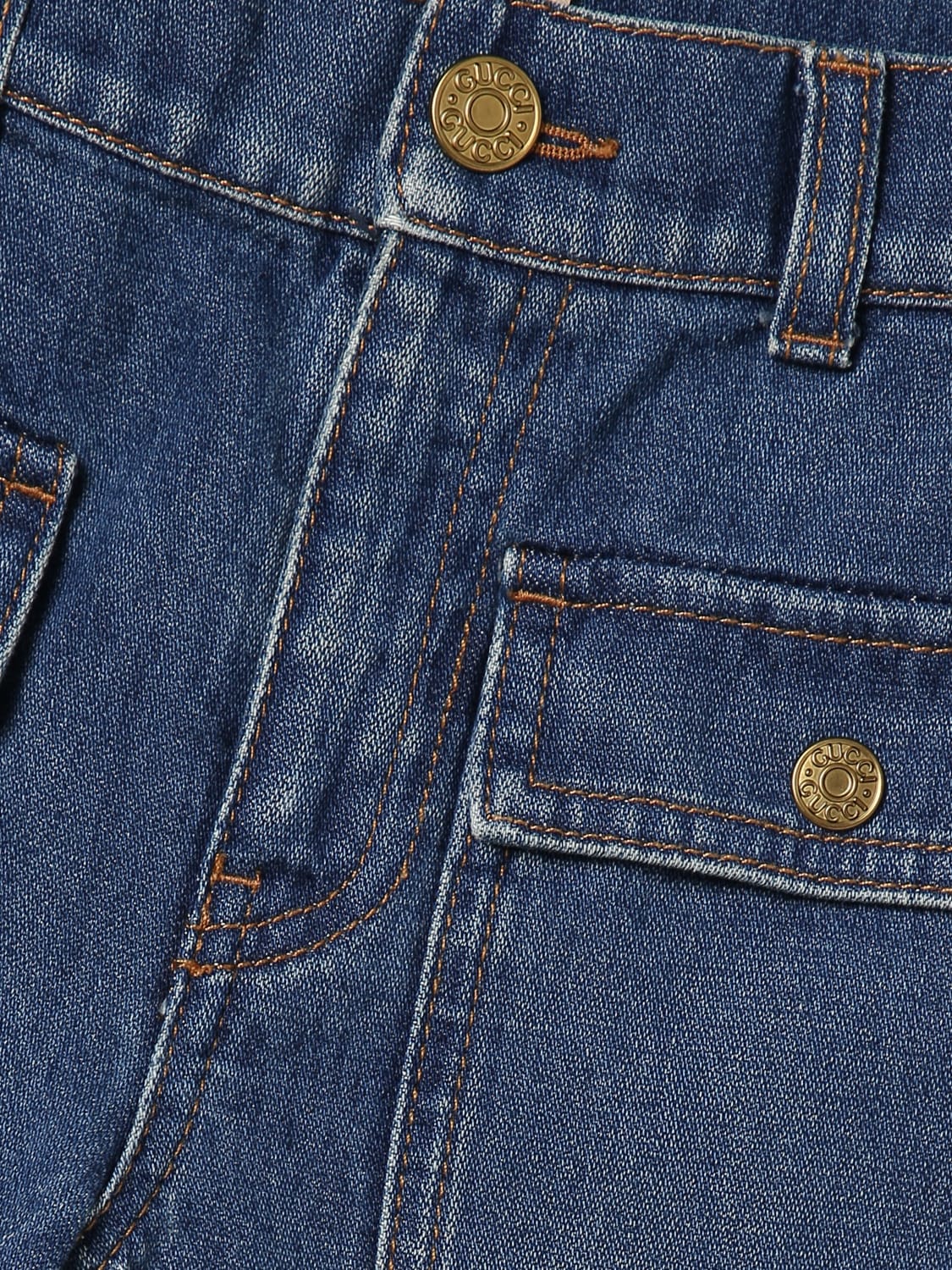 GUCCI JEANS: Jeans Gucci in denim di cotone, Blue - Img 3