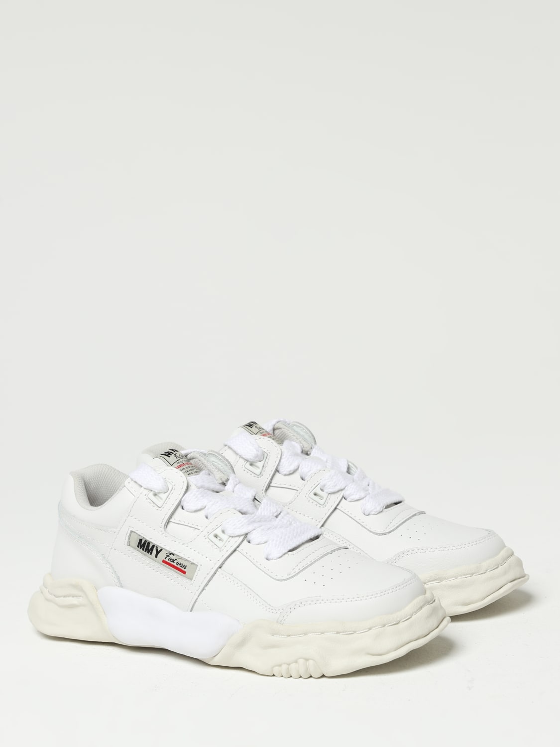 MAISON MIHARA YASUHIRO SNEAKERS: Sneakers Parker Maison Mihara Yasuhiro in pelle con logo, Bianco - Img 2