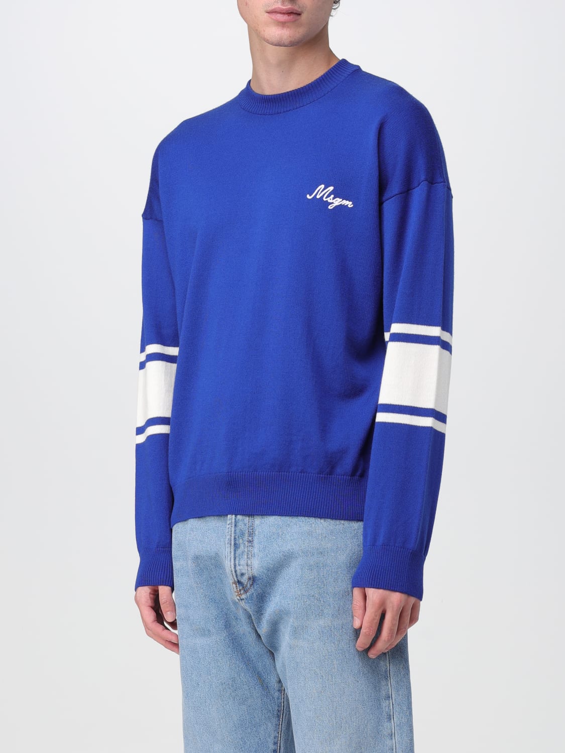 MSGM SWEATER: MSGM sweater in virgin wool, Blue - Img 4