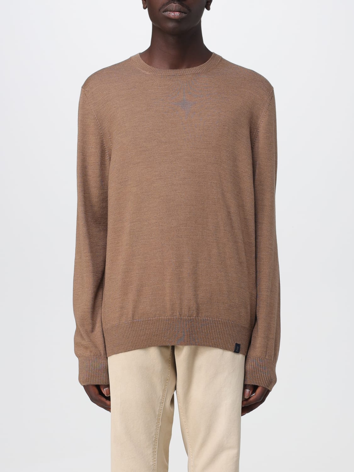 FAY MAGLIA: Pullover Fay in lana vergine, Tortora - Img 1