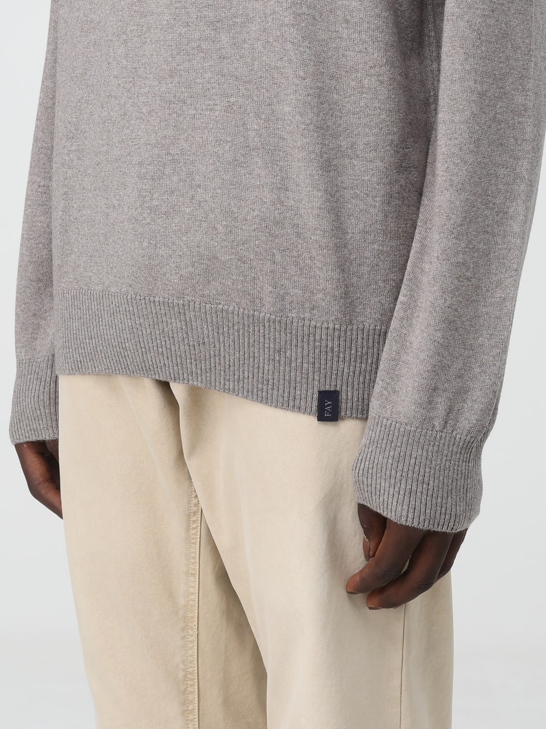 FAY MAGLIA: Pullover Fay in lana vergine, Grigio 1 - Img 3