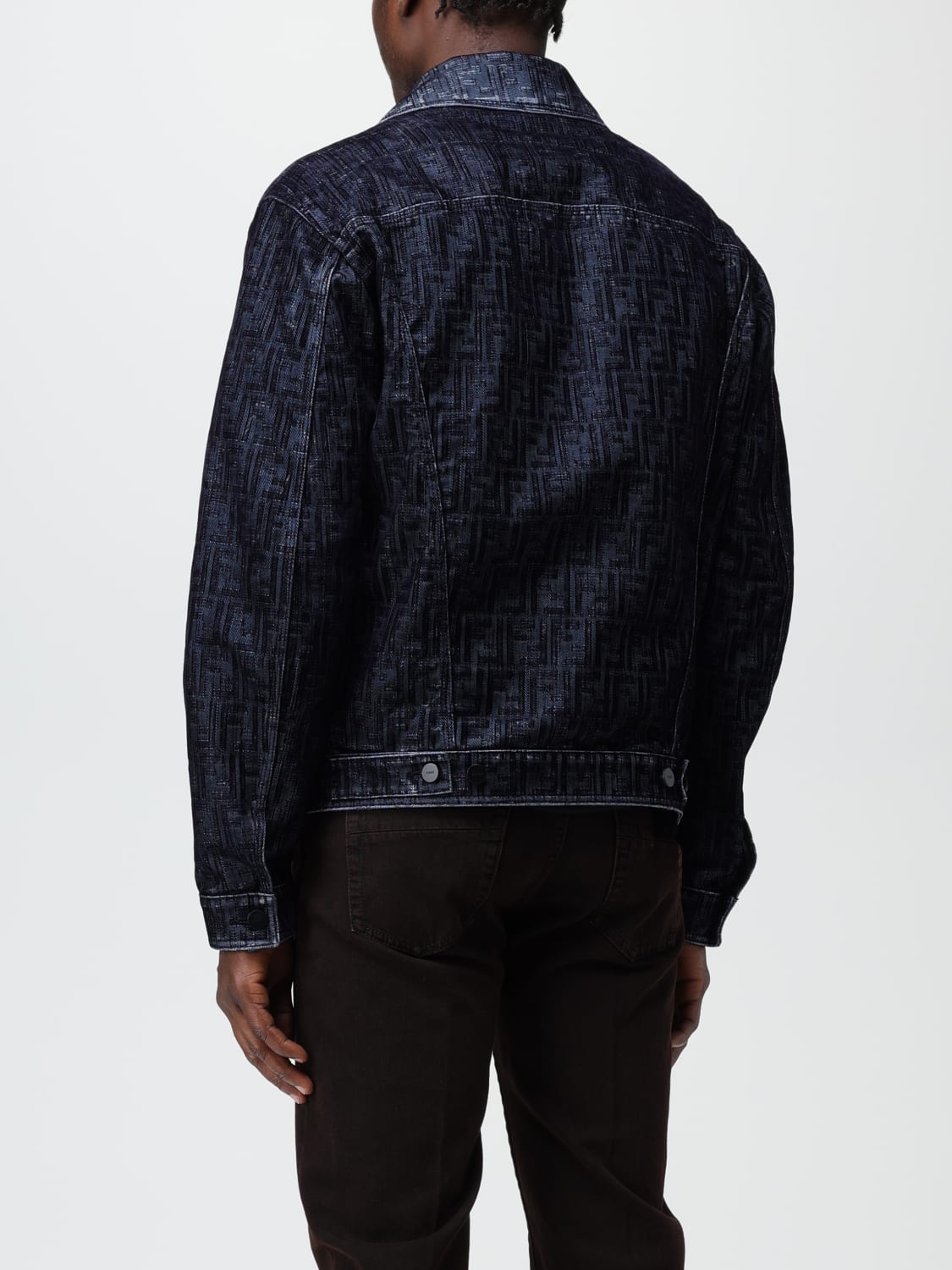 Fendi denim jacket with all-over FF pattern