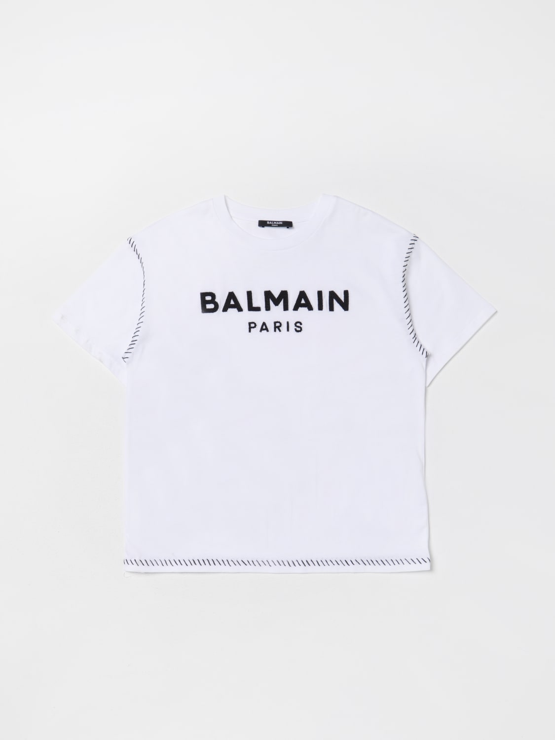 BALMAIN: T-shirt kids Kids - White 1 | Balmain t-shirt BT8Q11Z0082 online  at GIGLIO.COM