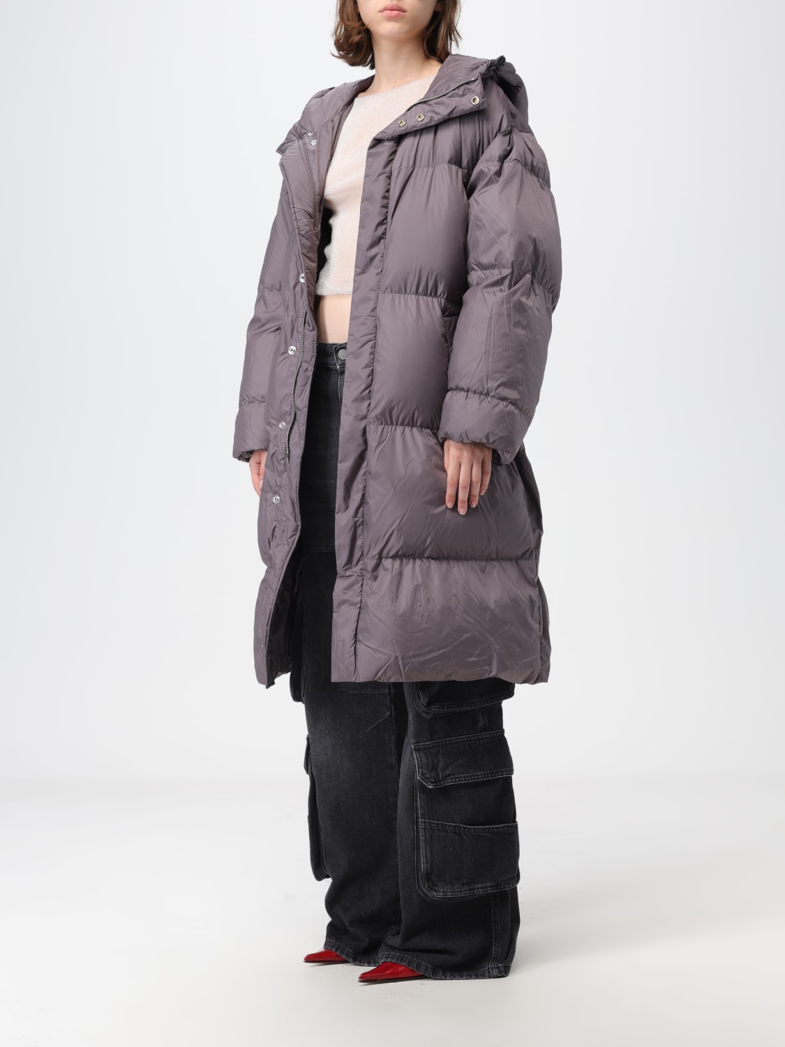 Diesel Outlet Coat woman Grey Diesel coat A114720HJAJ online at GIGLIO.COM